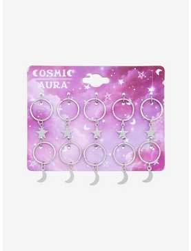 Cosmic Aura Silver Celestial Hair Charms, , hi-res