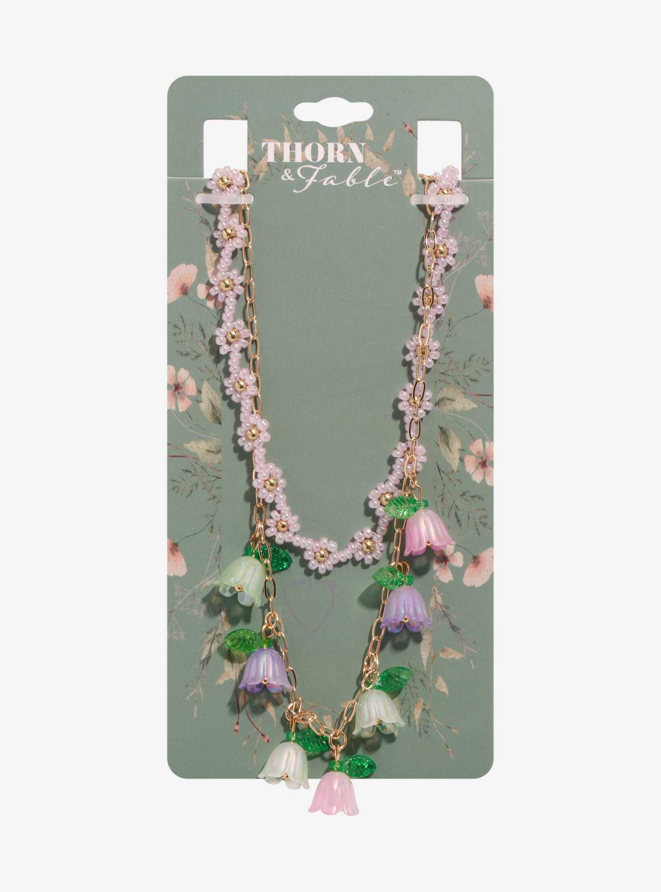 Thorn & Fable Flower Bead Layered Necklace, , hi-res