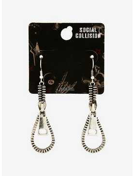 Social Collision Zipper Pull Earrings, , hi-res