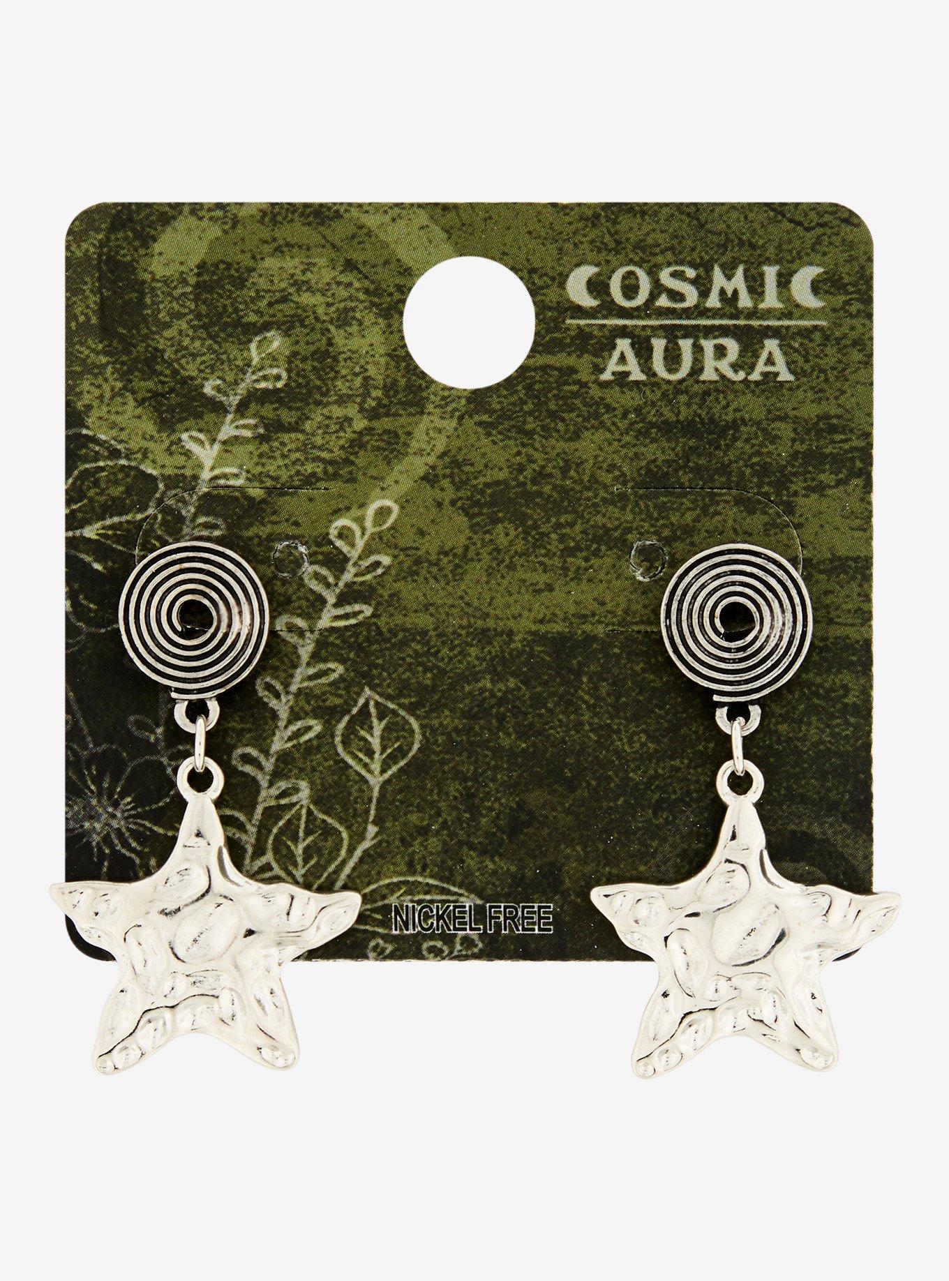 Cosmic Aura Spiral Star Drop Earring, , hi-res