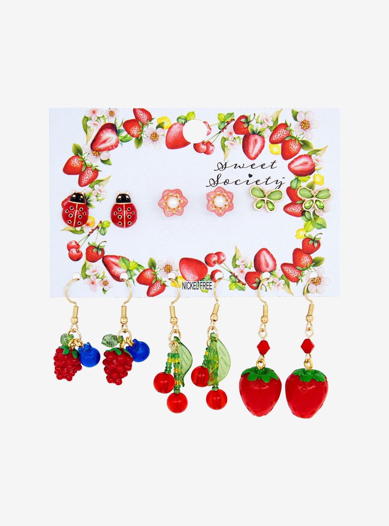 Sweet Society Fruit Butterfly Earring Set, , hi-res