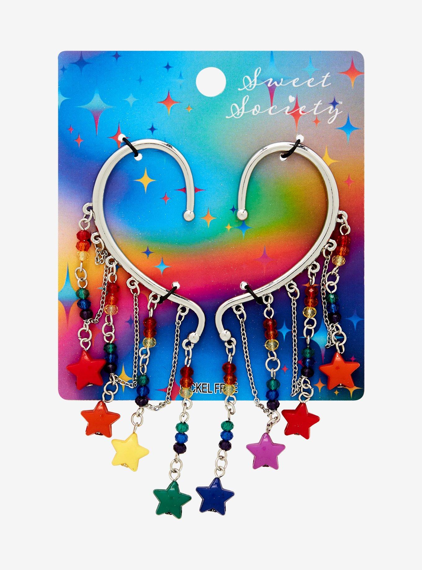 Sweet Society Rainbow Star Ear Cuff Set, , hi-res