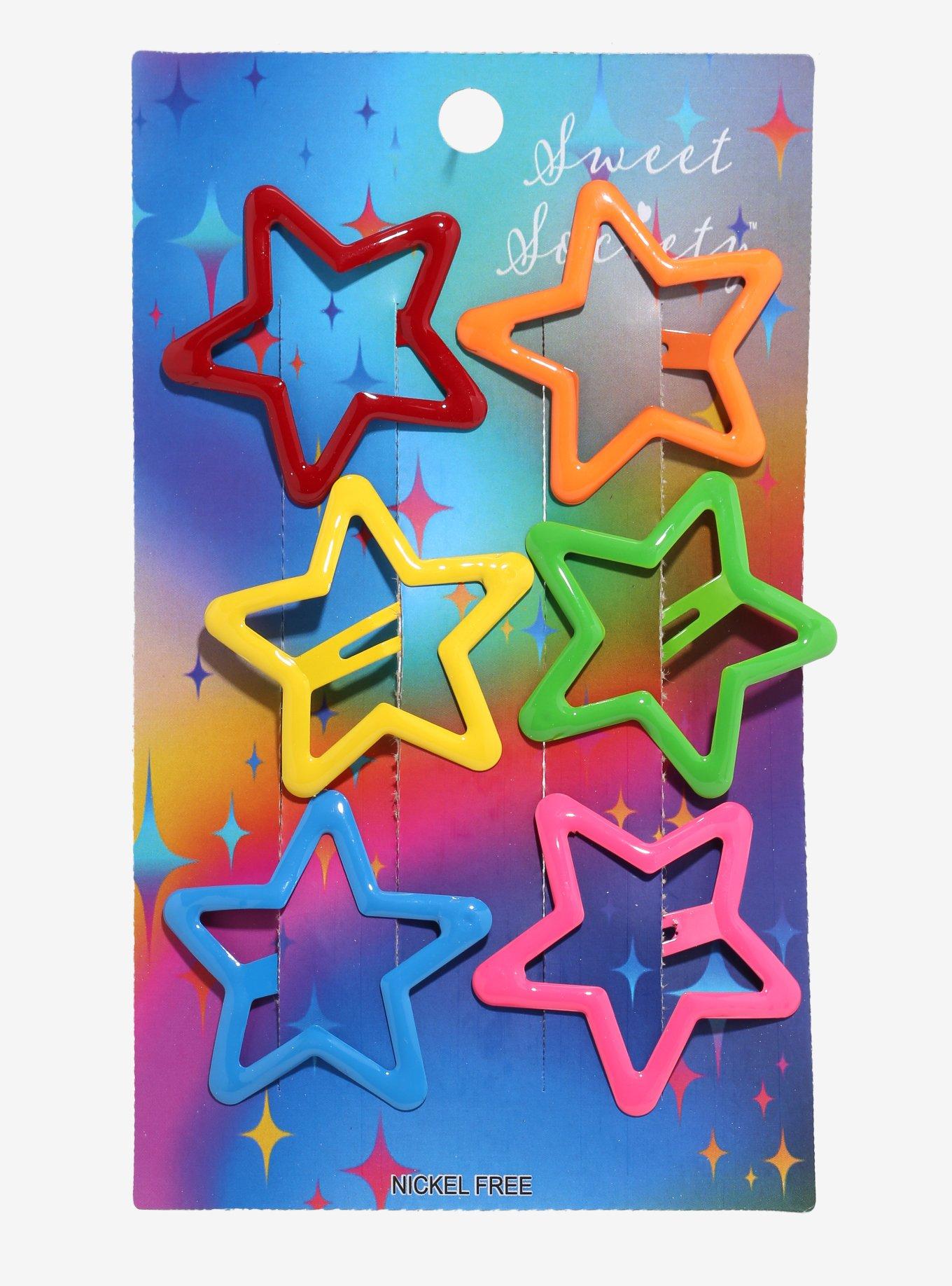 Sweet Society Colorful Star Hair Clip Set, , hi-res