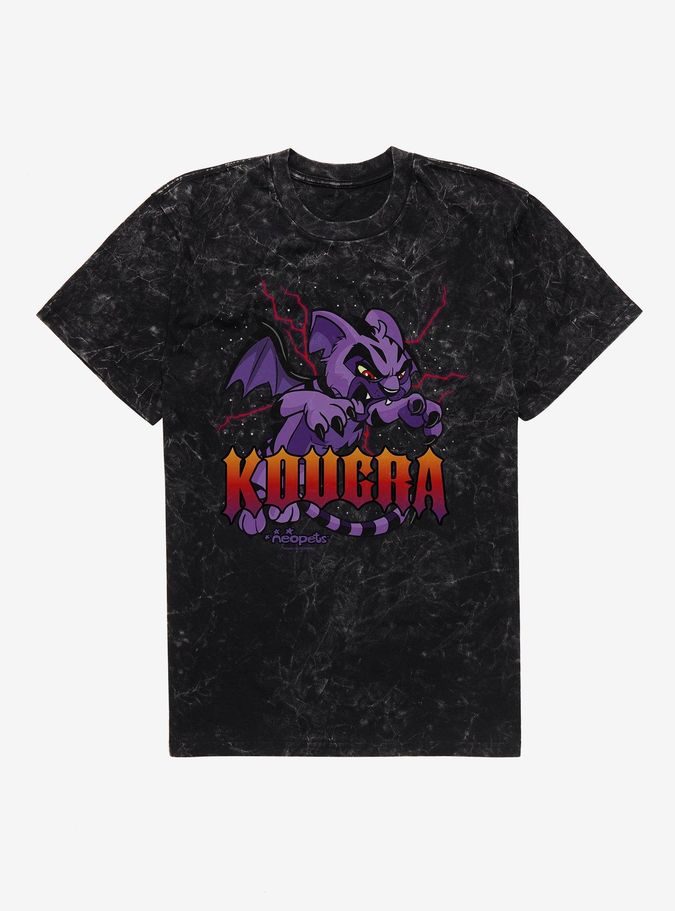 Neopets Kougra Mineral Wash T-Shirt, BLACK MINERAL WASH, hi-res