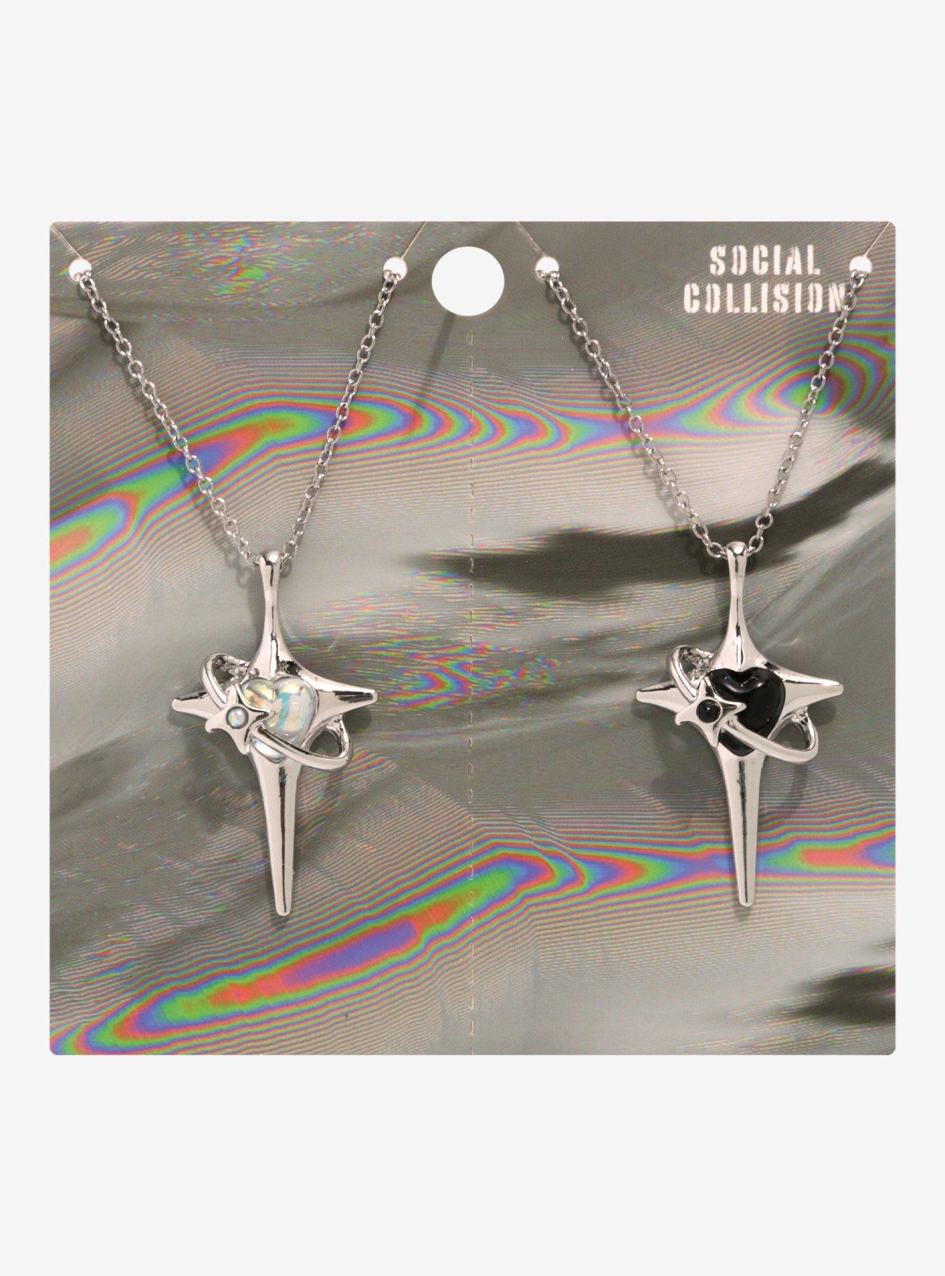 Social Collision Cosmic Heart Best Friend Necklace Set, , hi-res