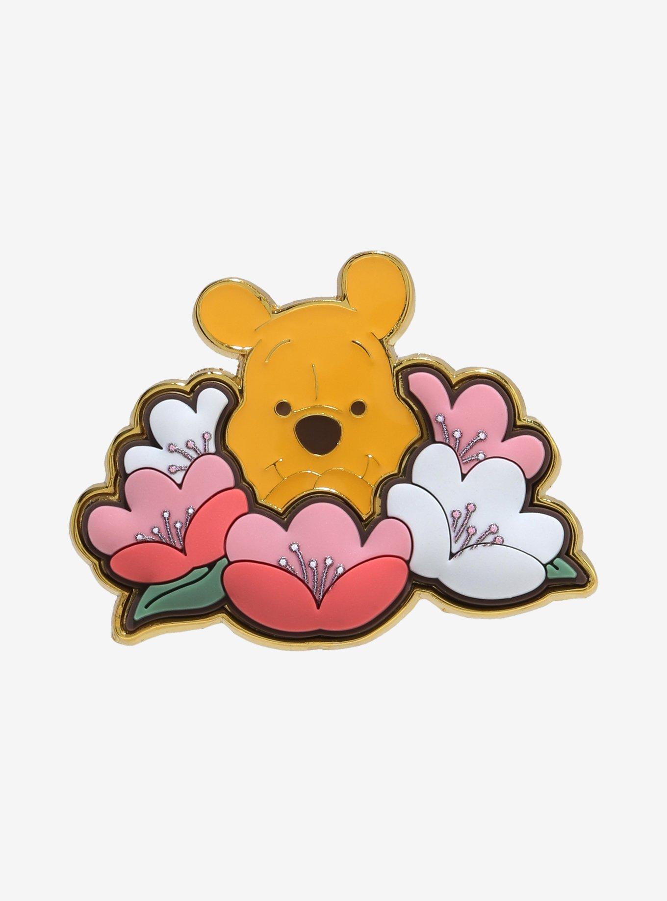 Loungefly Disney Winnie the Pooh Floral Pooh Bear Scented Enamel Pin — BoxLunch Exclusive, , hi-res