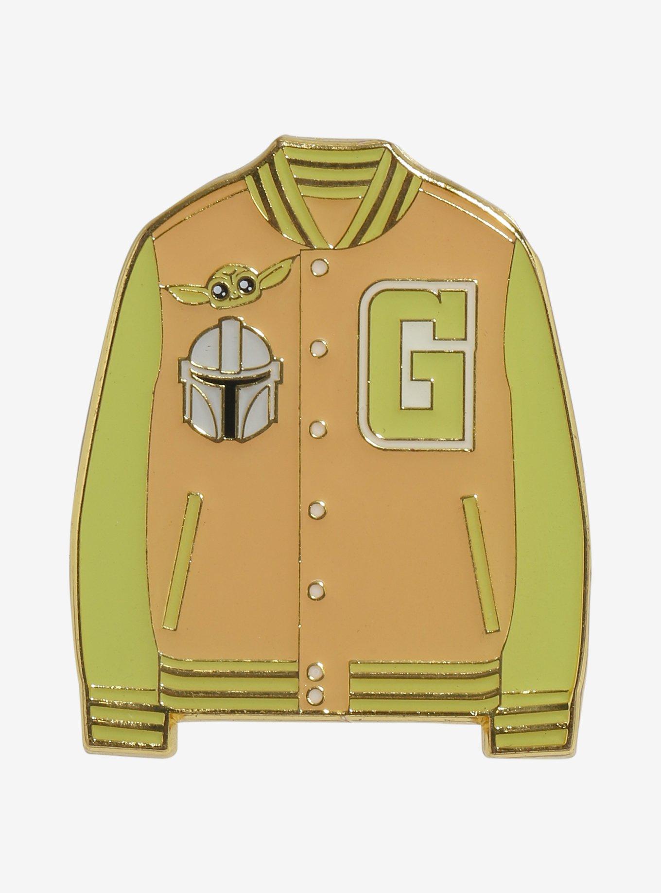 Loungefly Star Wars The Mandalorian Grogu & Mando Varsity Jacket Enamel Pin - BoxLunch Exclusive, , hi-res