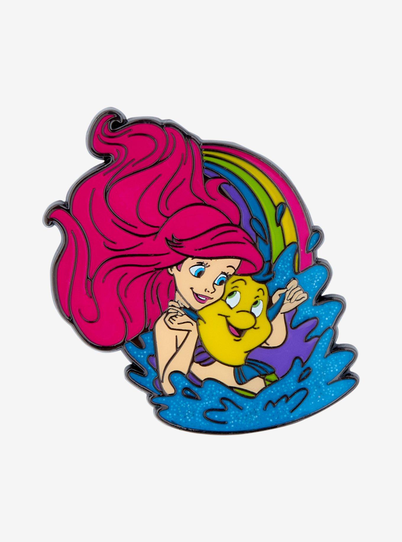 Loungefly Disney The Little Mermaid Ariel & Flounder Rainbow Enamel Pin - BoxLunch Exclusive, , hi-res