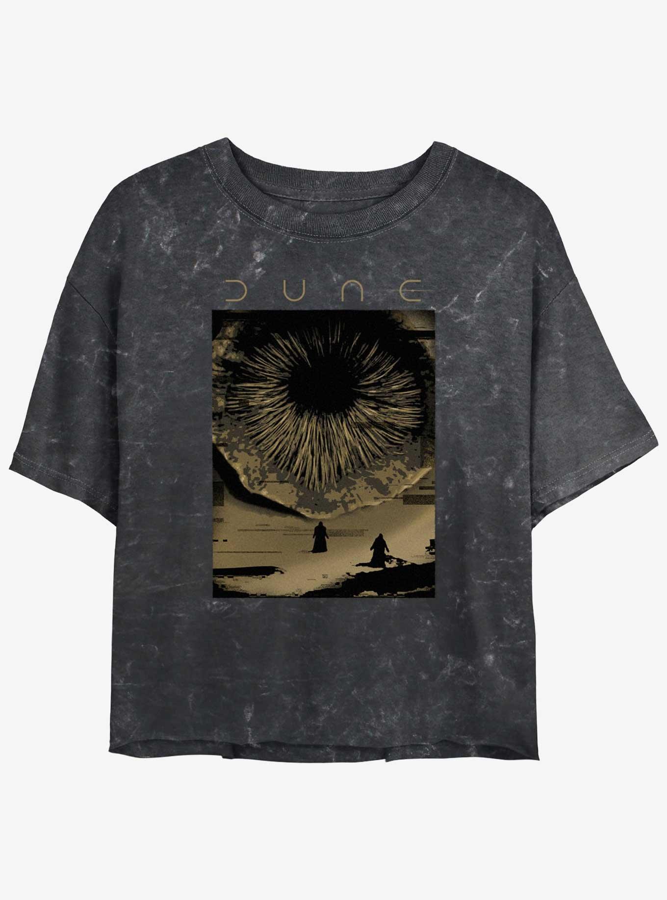 Dune Shai-Hulud Poster Mineral Wash Womens Crop T-Shirt, BLACK, hi-res