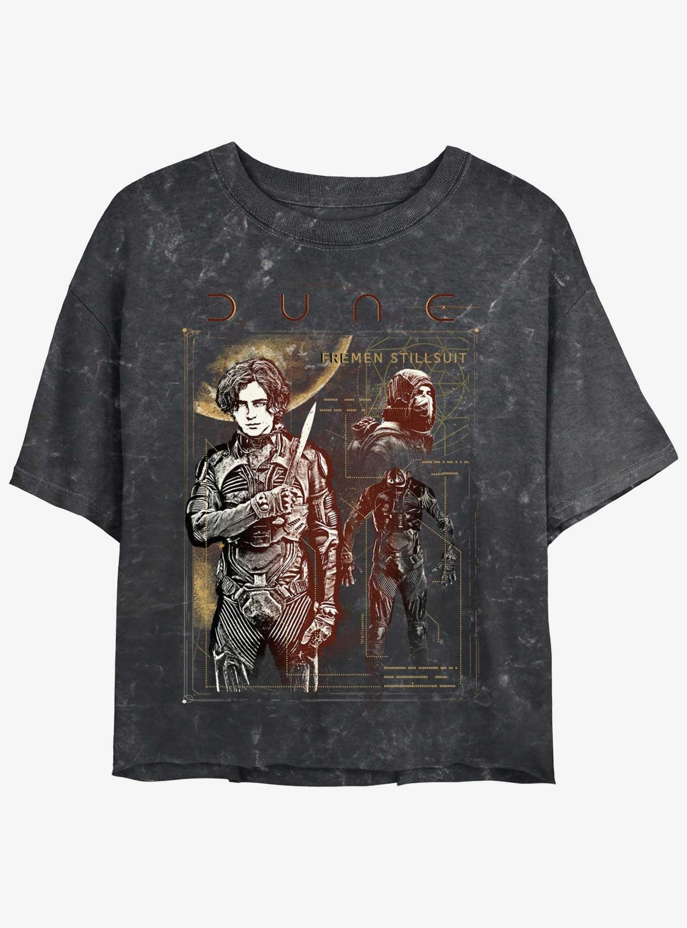 Dune Fremen Stillsuit Infographic Mineral Wash Womens Crop T-Shirt, , hi-res