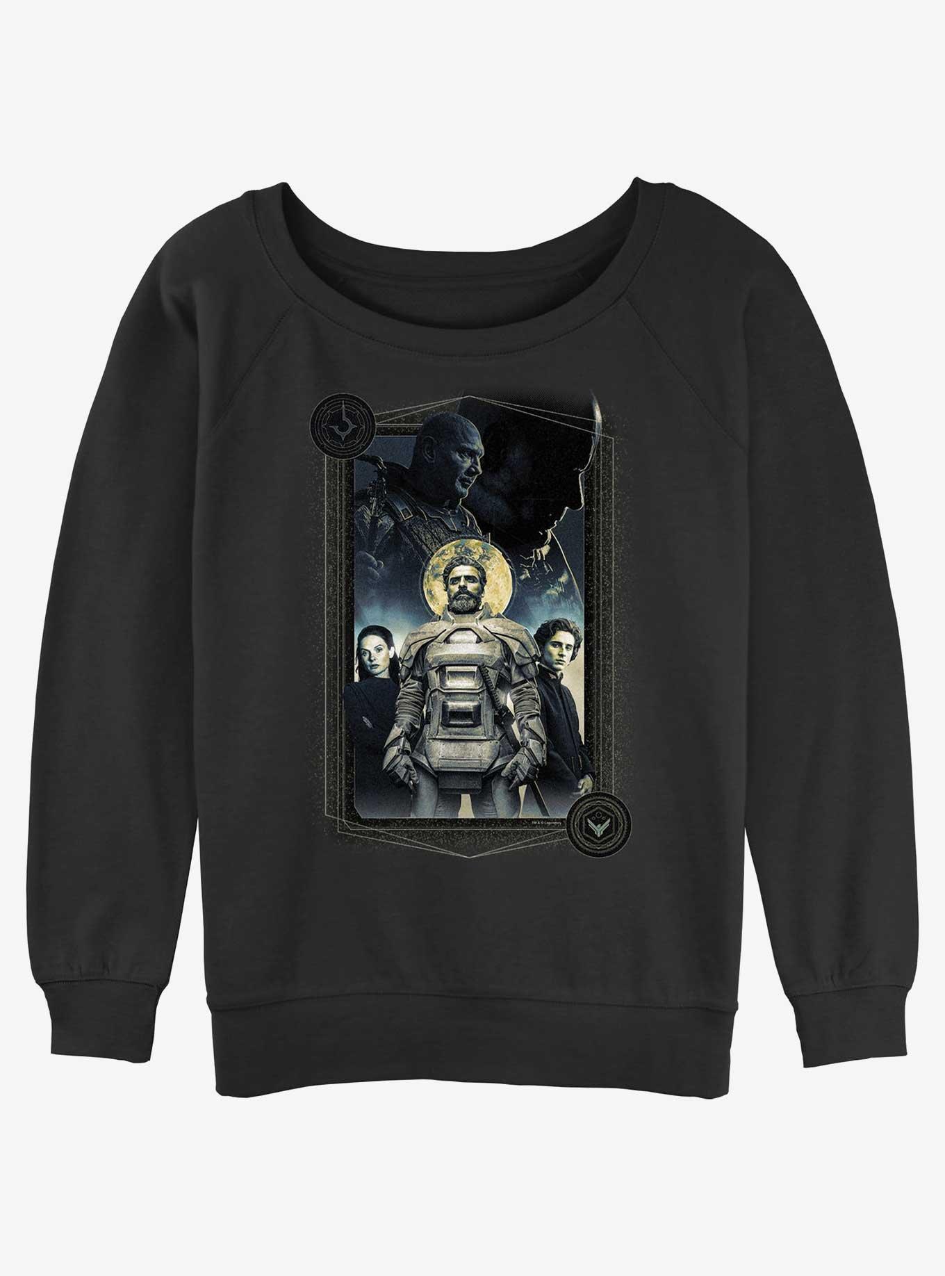 Dune Character Poster Womens Slouchy Sweatshirt, BLACK, hi-res