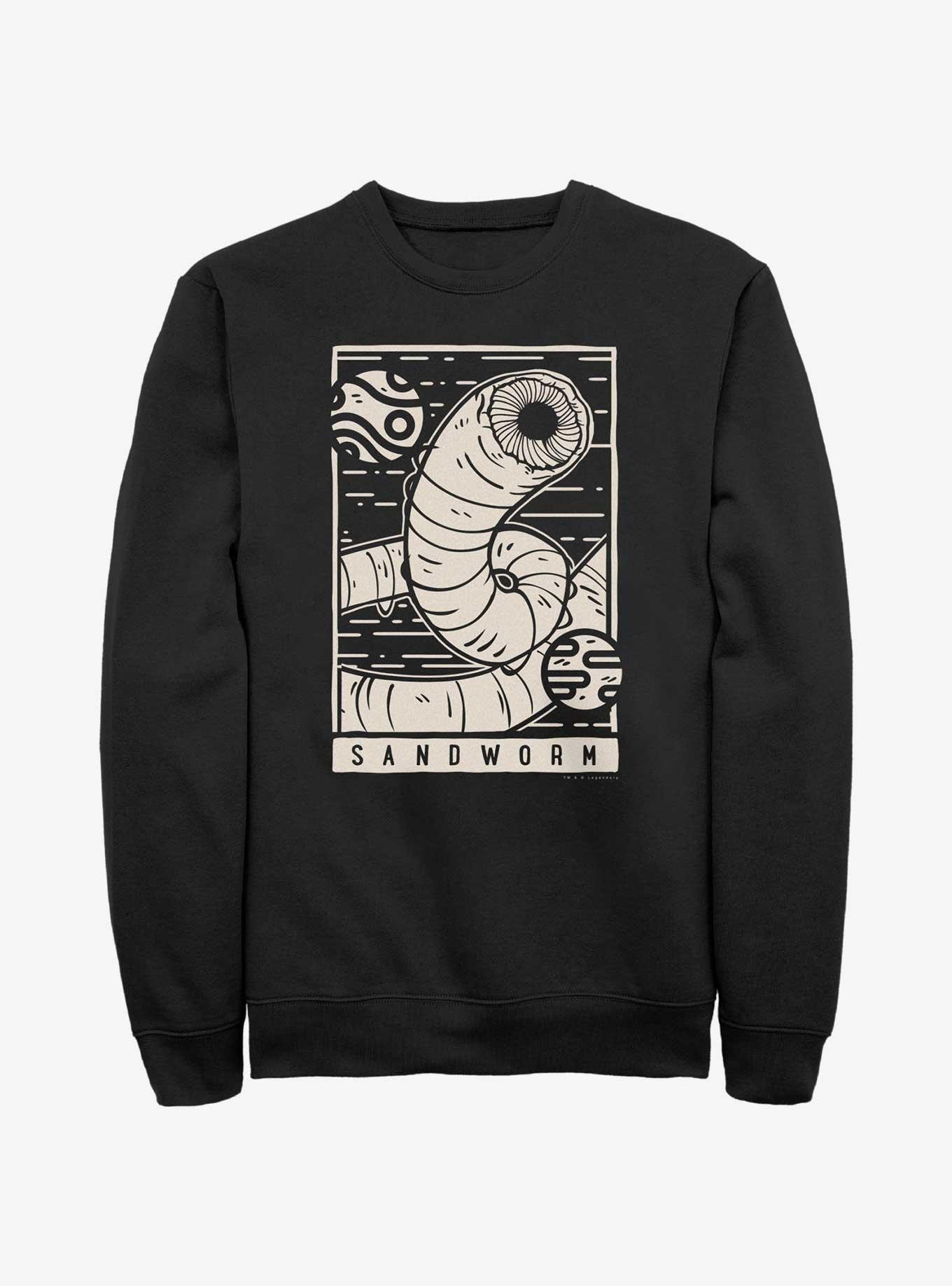 Dune Sandworm Illustration Sweatshirt, BLACK, hi-res