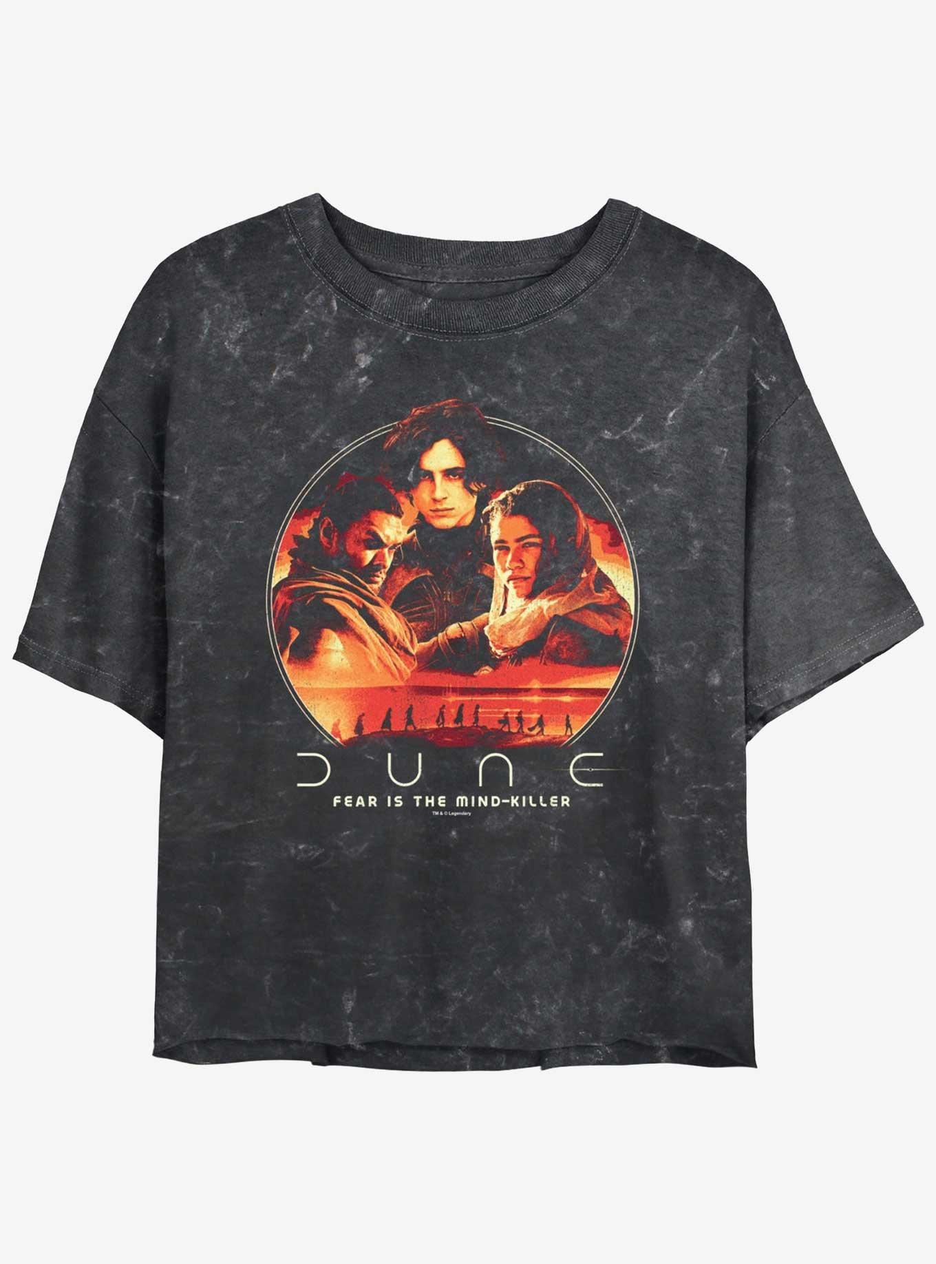 Dune Characters Circle Icon Mineral Wash Womens Crop T-Shirt