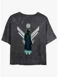 Dune House Atreides Mineral Wash Womens Crop T-Shirt, BLACK, hi-res