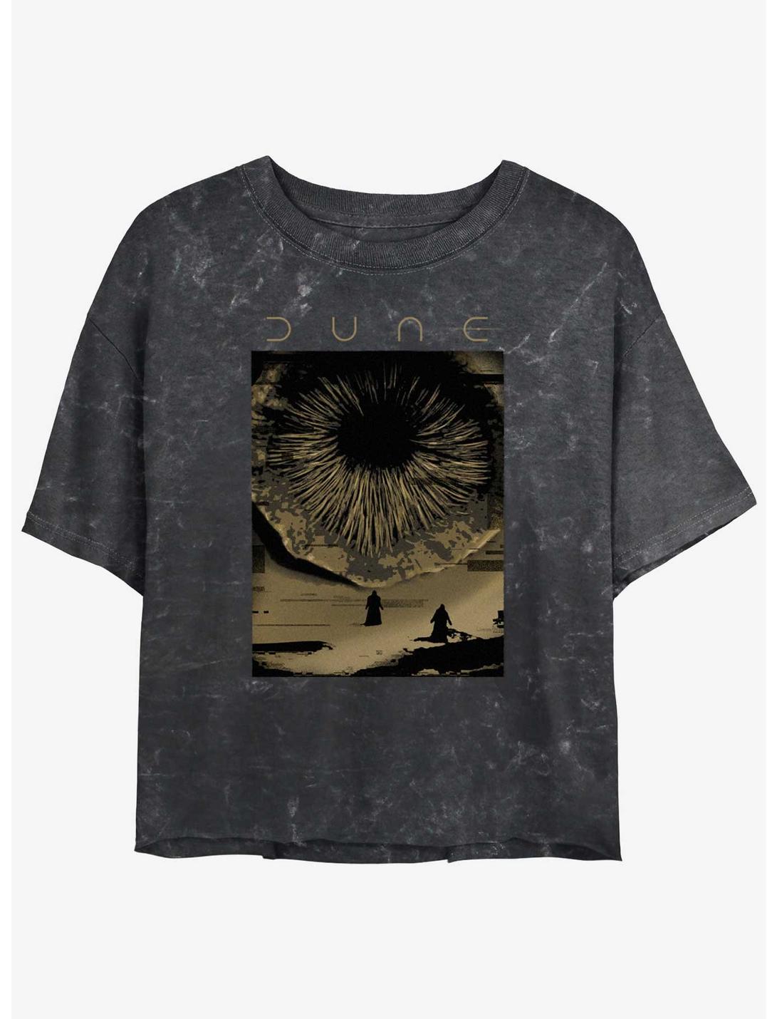 Dune Shai-Hulud Poster Mineral Wash Womens Crop T-Shirt, BLACK, hi-res