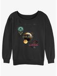 Dune Planets Poster Womens Slouchy Sweatshirt, BLACK, hi-res