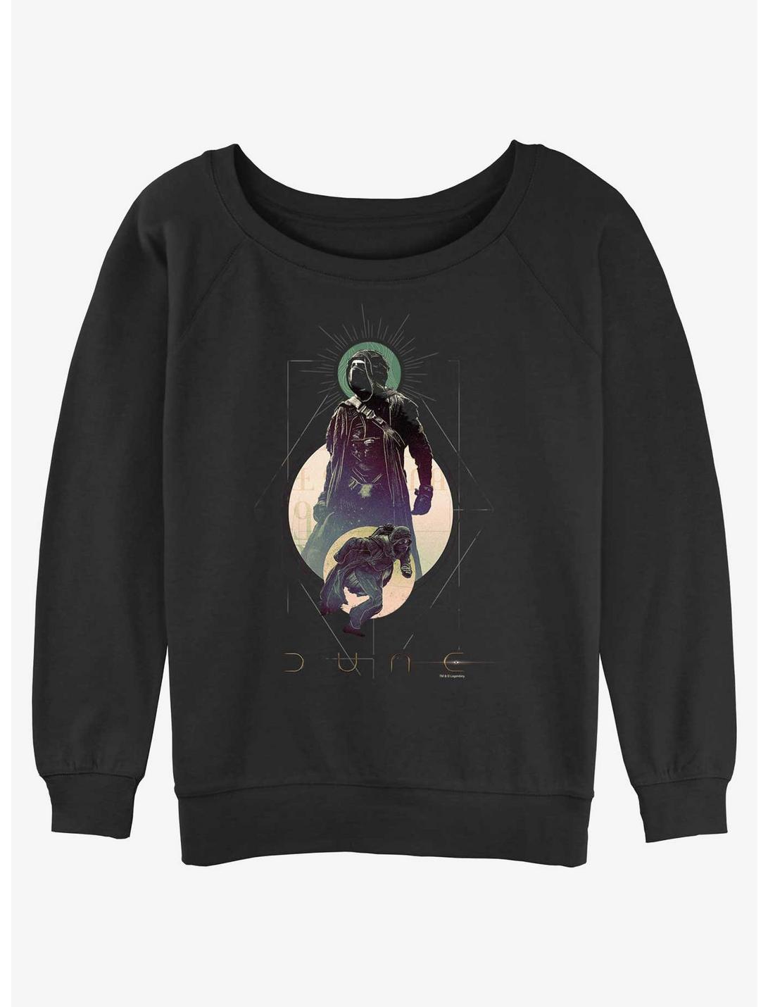Dune Paul Atreides Moon Portrait Womens Slouchy Sweatshirt, BLACK, hi-res
