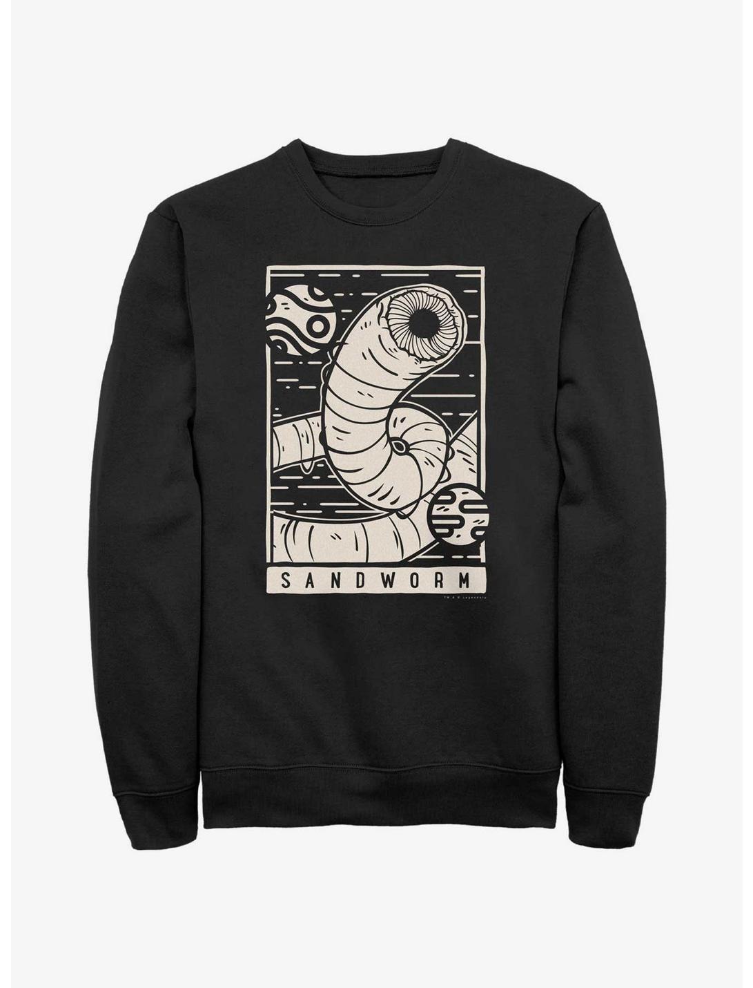 Dune Sandworm Illustration Sweatshirt, BLACK, hi-res