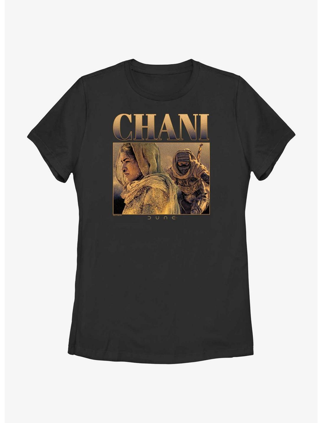 Dune Chani Retro Panel Womens T-Shirt, BLACK, hi-res