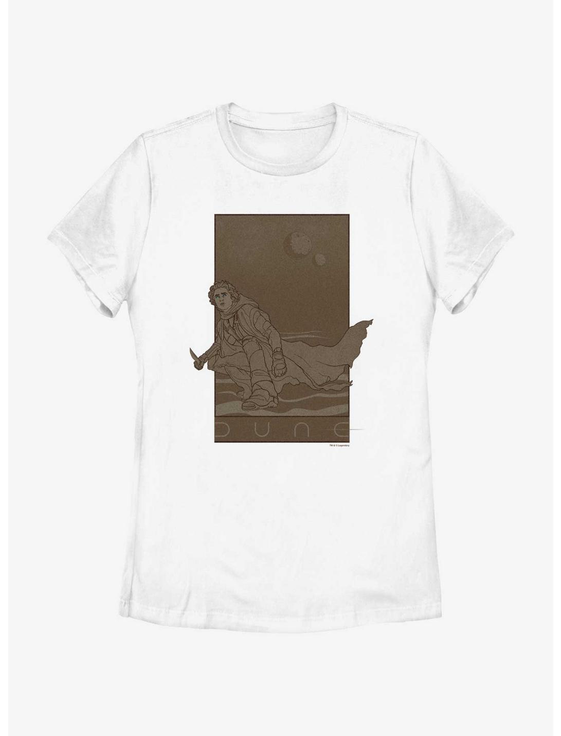 Dune Paul Atreides Retro Ilustration Womens T-Shirt, WHITE, hi-res