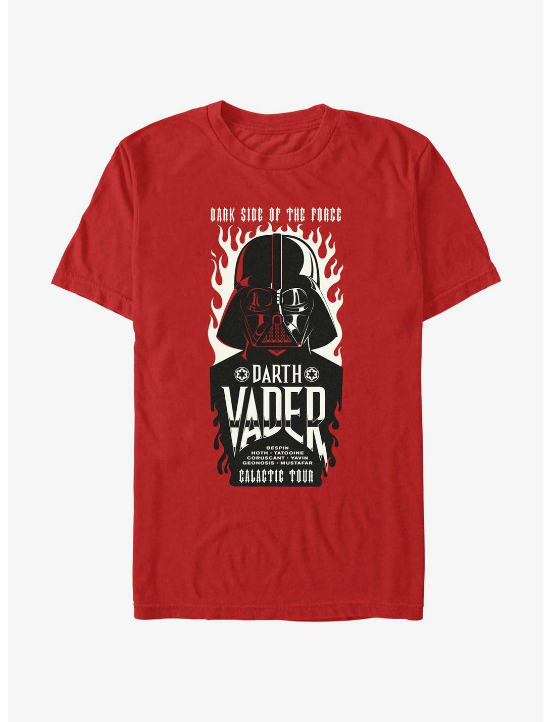 Star Wars Darth Vader Galactic Tour Flames Poster T-Shirt, RED, hi-res