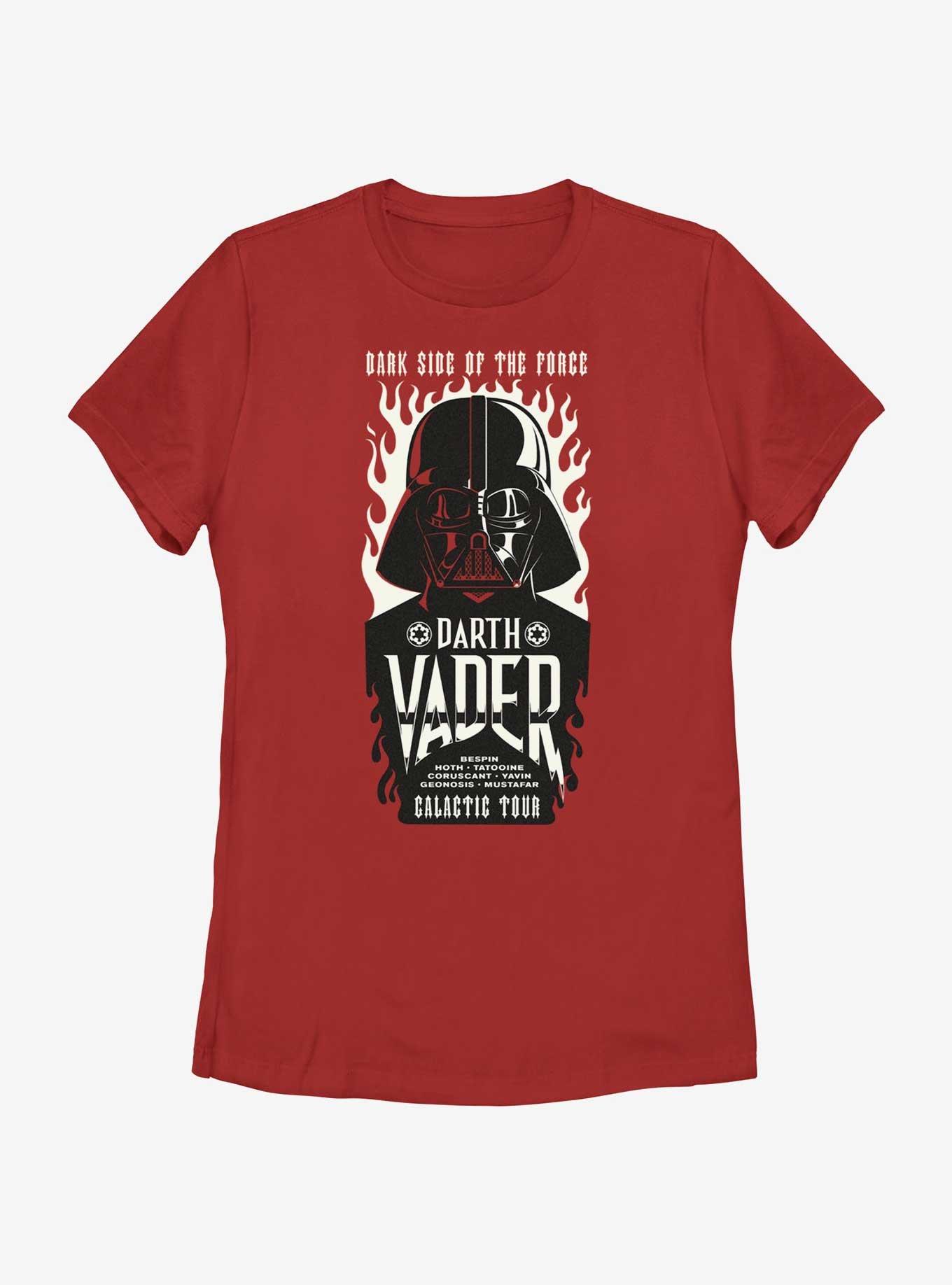 Star Wars Darth Vader Galactic Tour Flames Poster Womens T-Shirt, , hi-res