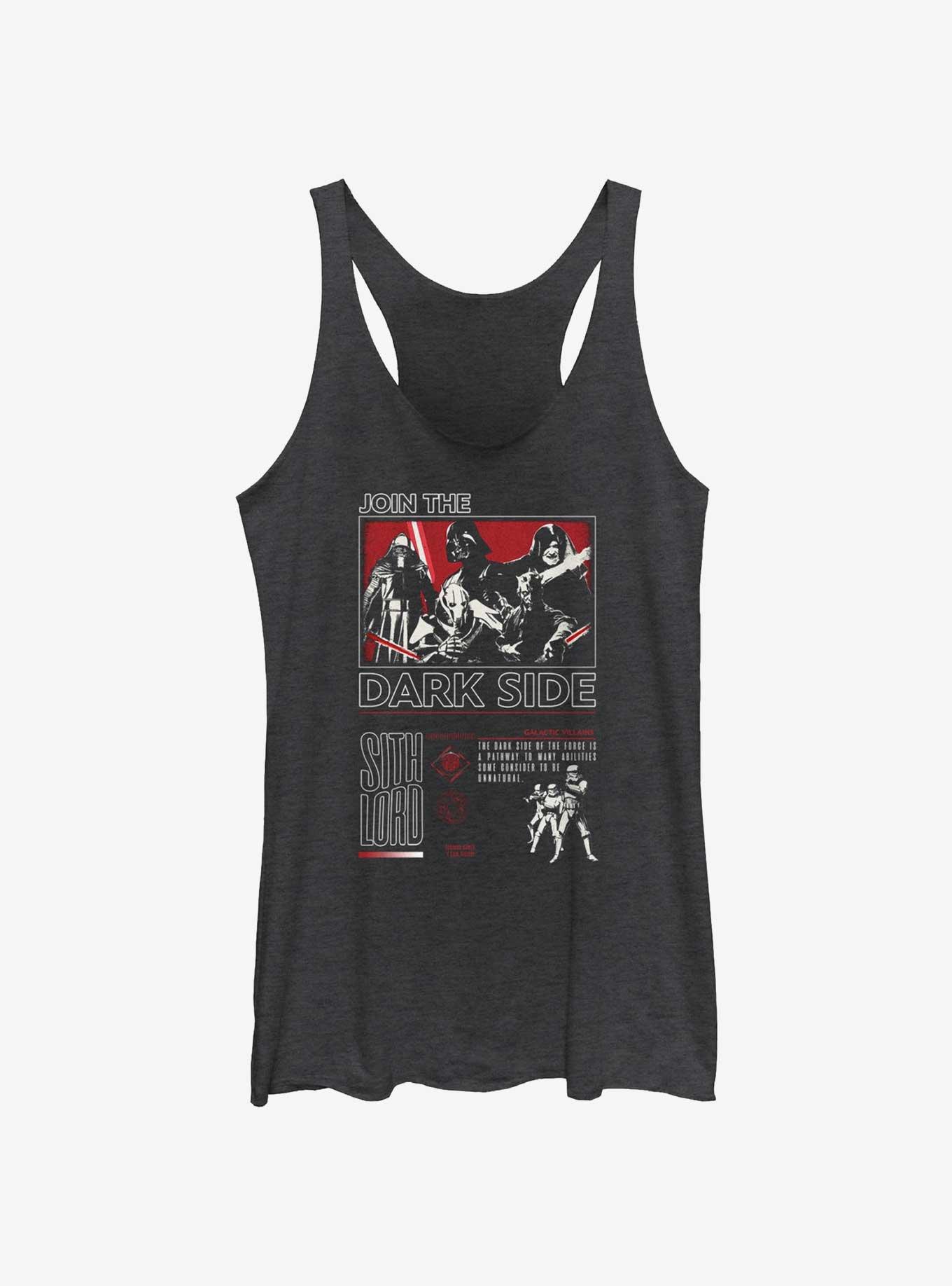 Star Wars The Dark Side Infograph Womens Tank Top, BLK HTR, hi-res