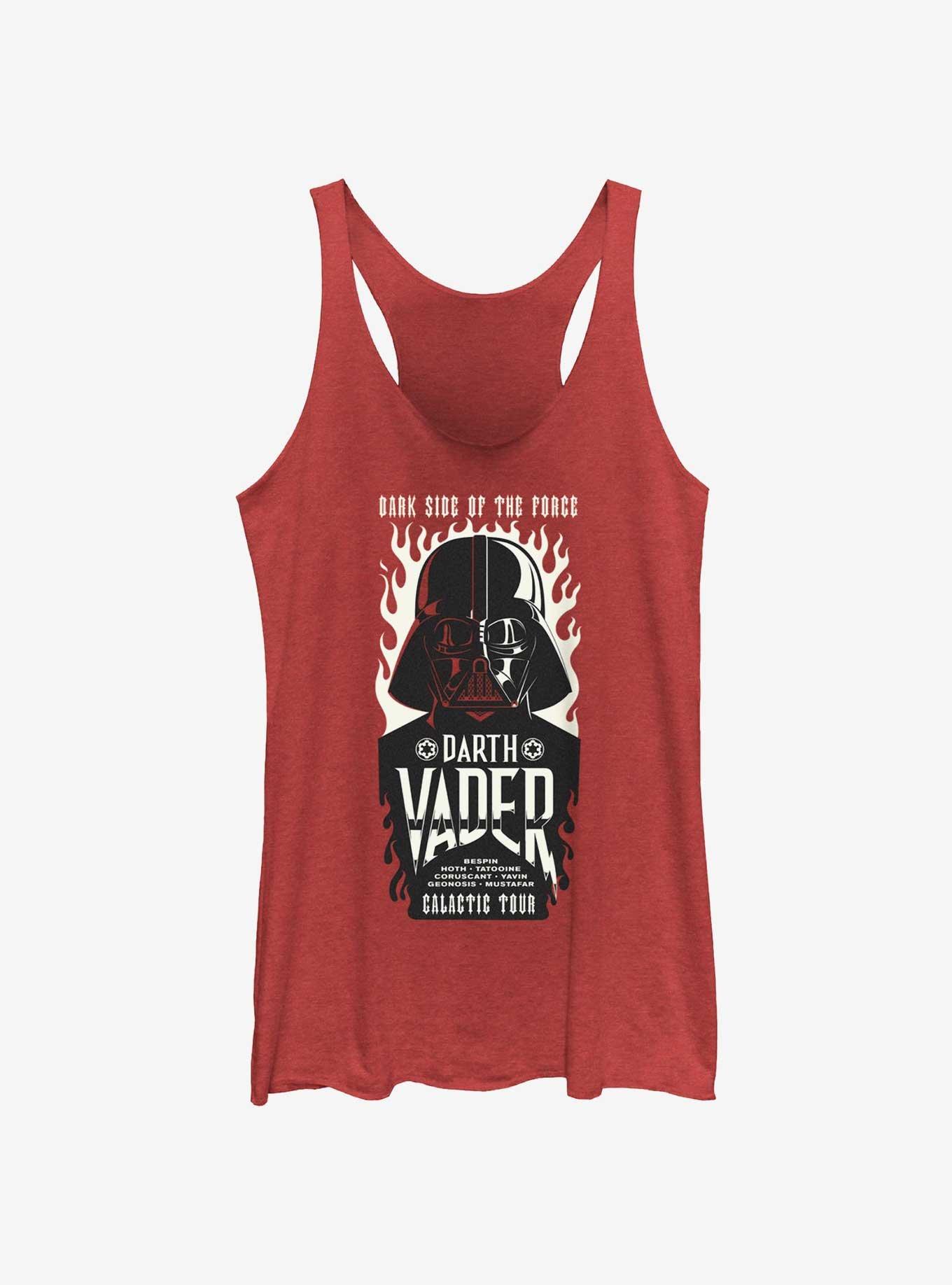 Star Wars Darth Vader Galactic Tour Flames Poster Womens Tank Top, RED HTR, hi-res