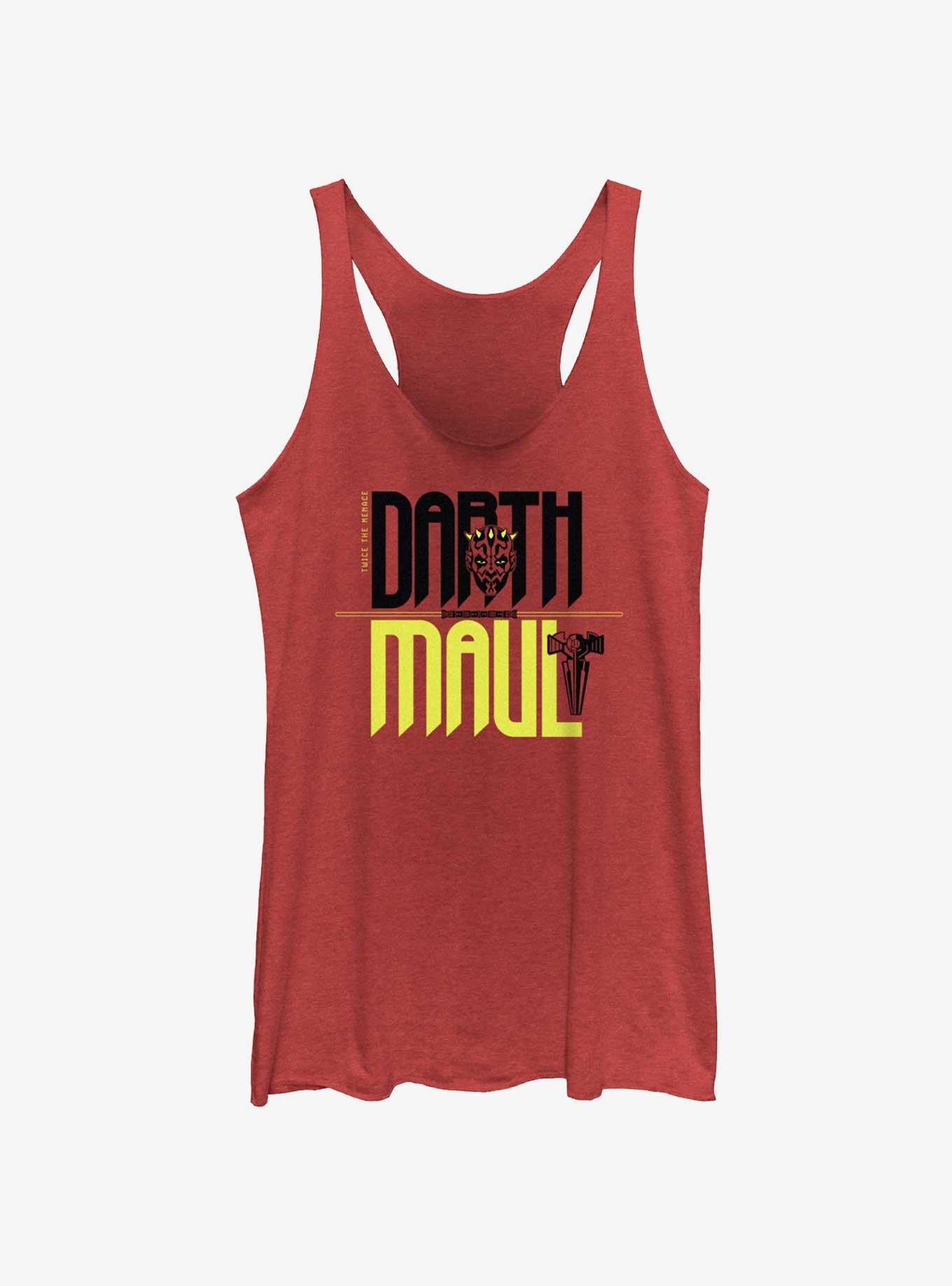 Star Wars Twice The Menace Darth Maul Womens Tank Top, RED HTR, hi-res