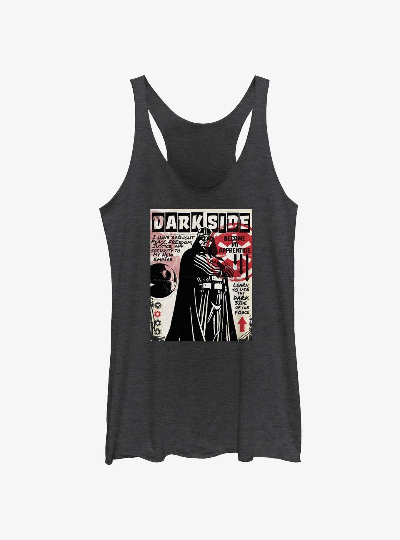 Star Wars Dark Side Zine Cover Womens Tank Top, BLK HTR, hi-res