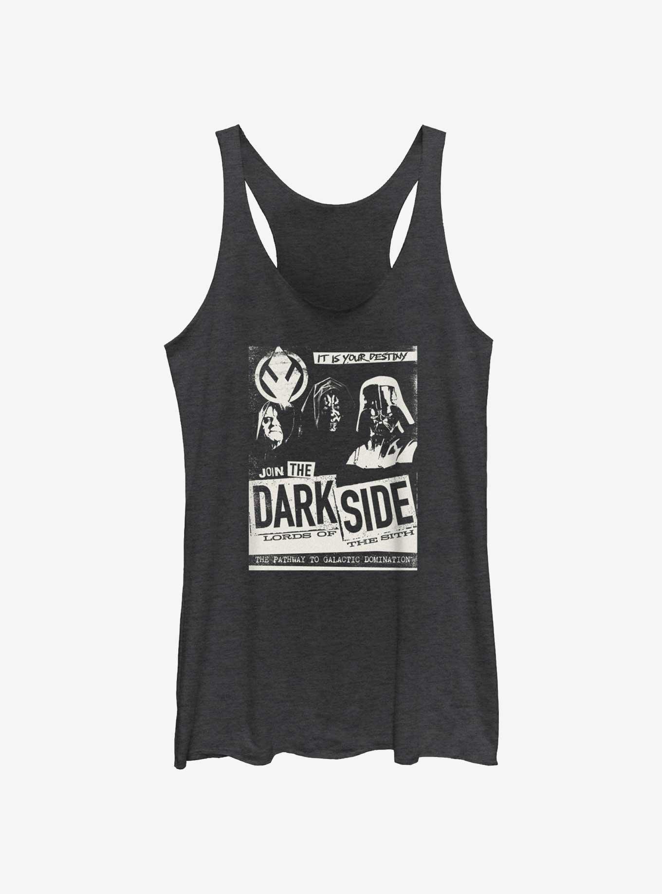 Star Wars Join The Dark Side Poster Womens Tank Top, BLK HTR, hi-res