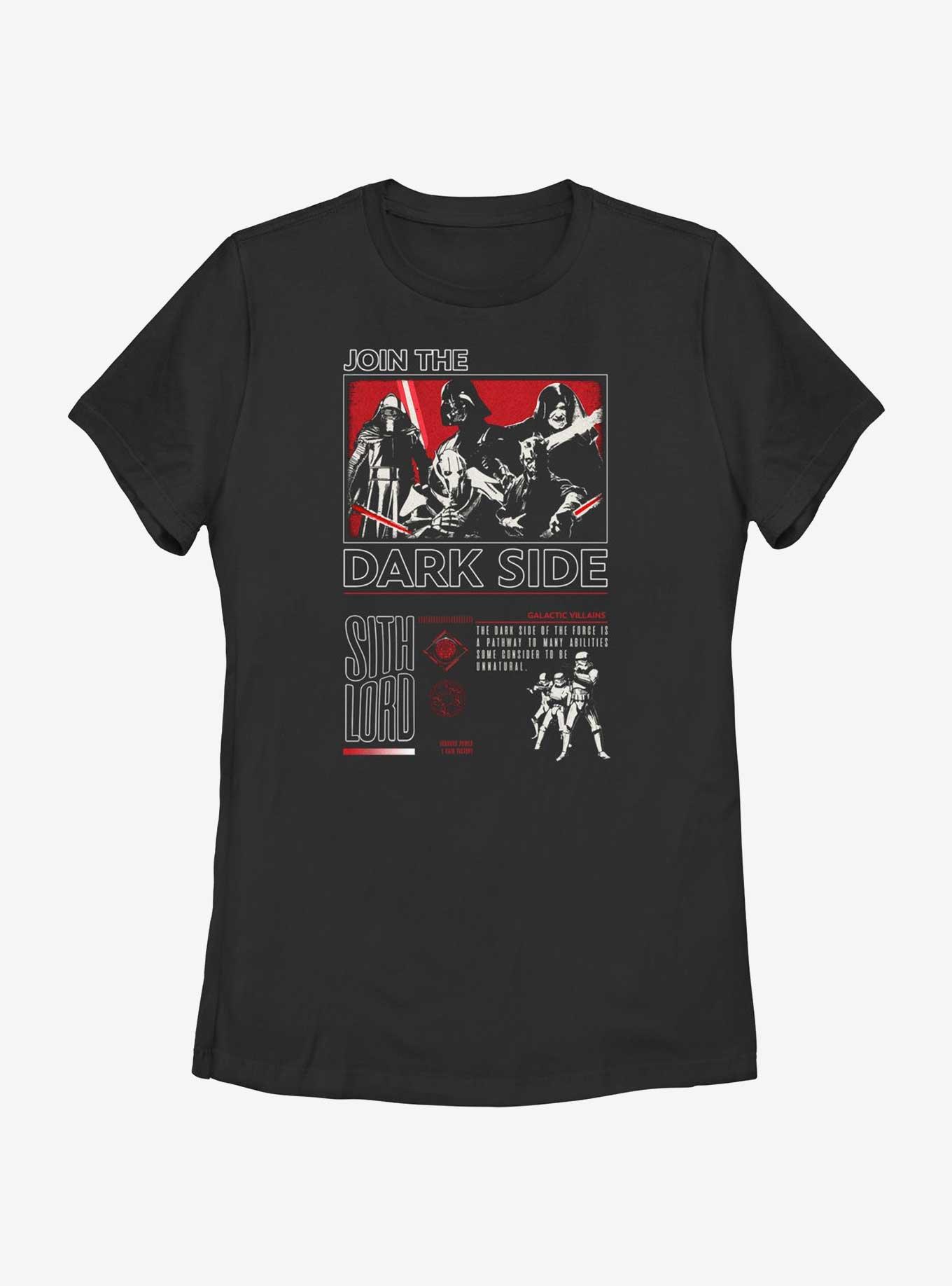 Star Wars The Dark Side Infograph Womens T-Shirt, BLACK, hi-res
