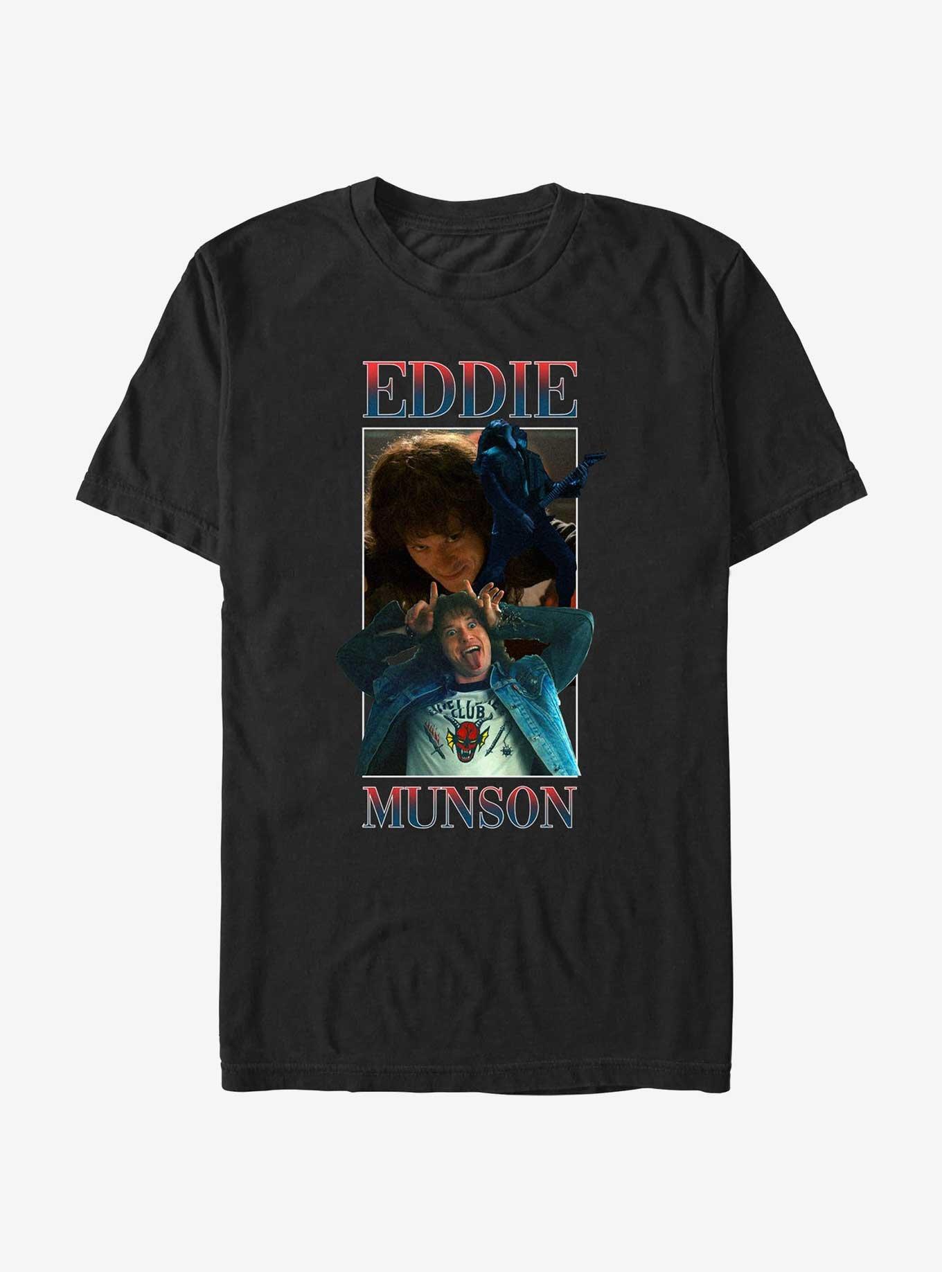 Stranger Things Eddie Munson Photo Collage T-Shirt, BLACK, hi-res
