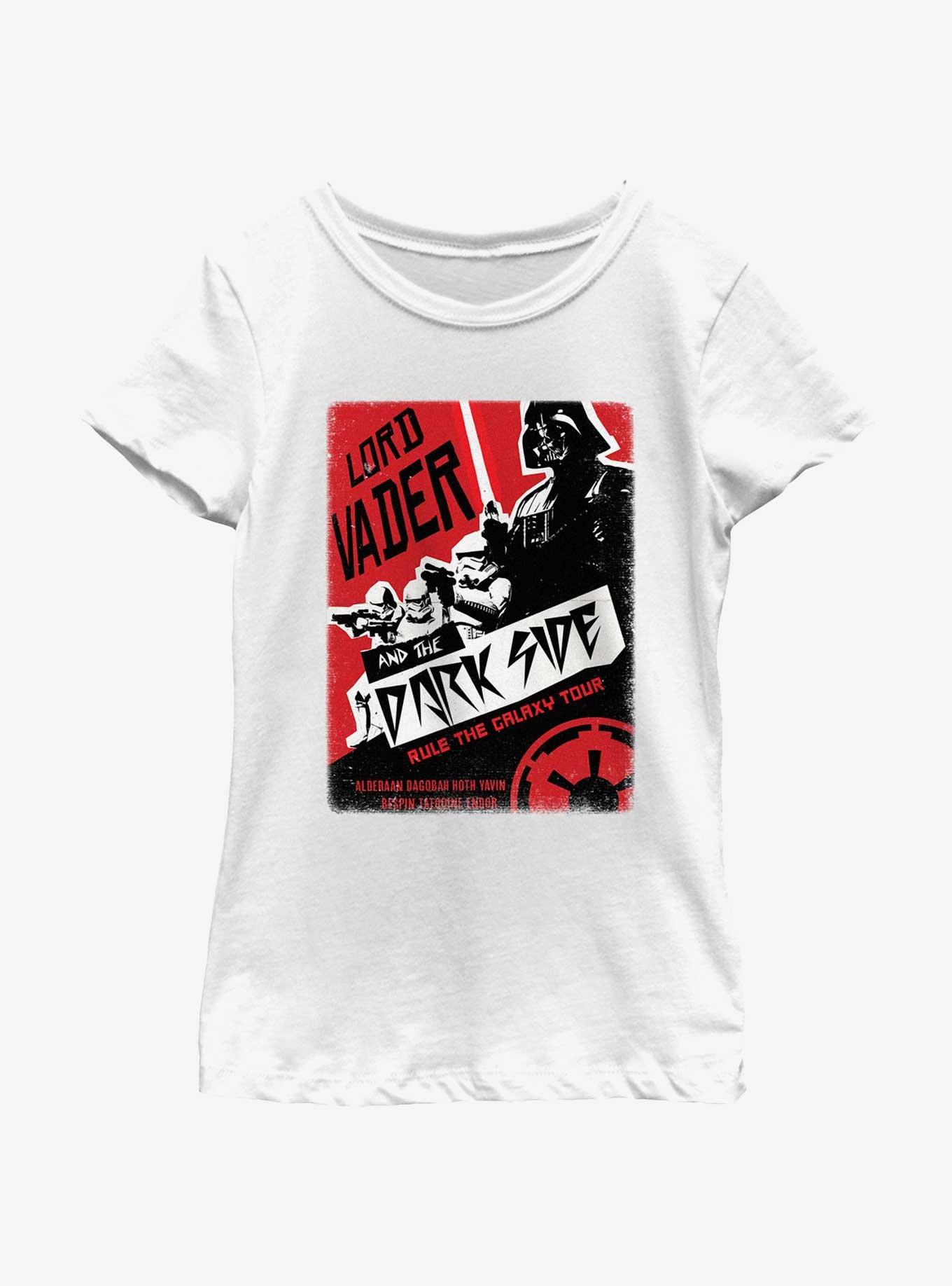 Star Wars Lord Vader And The Dark Side Tour Youth Girls T-Shirt, WHITE, hi-res