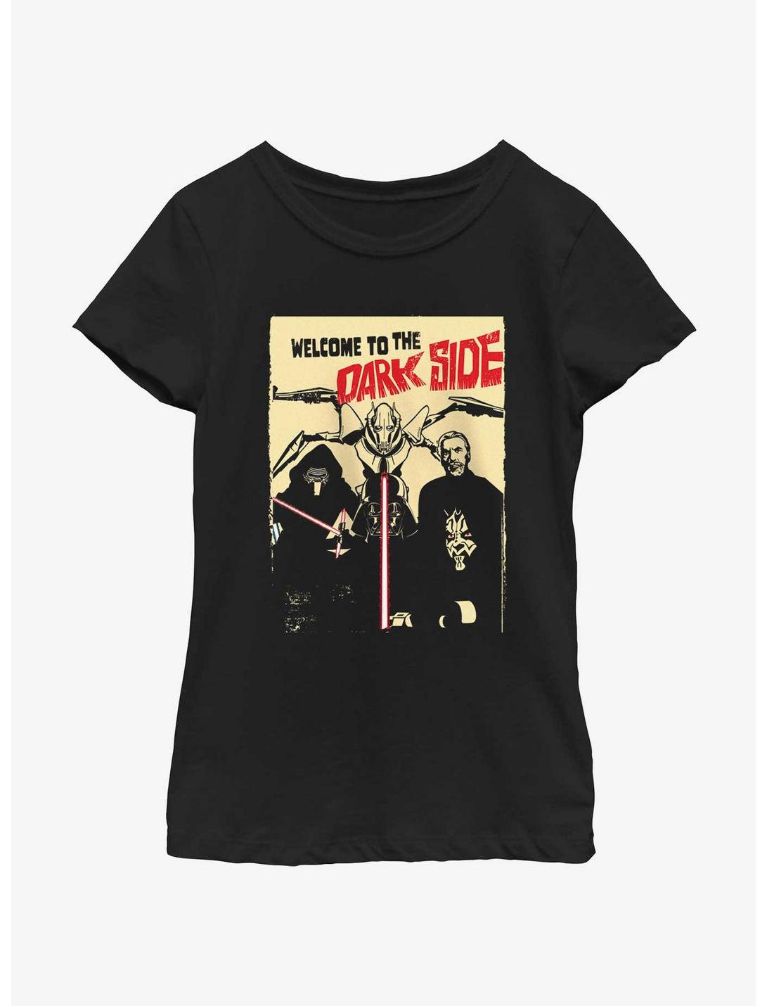 Star Wars Welcome To The Dark Side Retro Poster Youth Girls T-Shirt, BLACK, hi-res