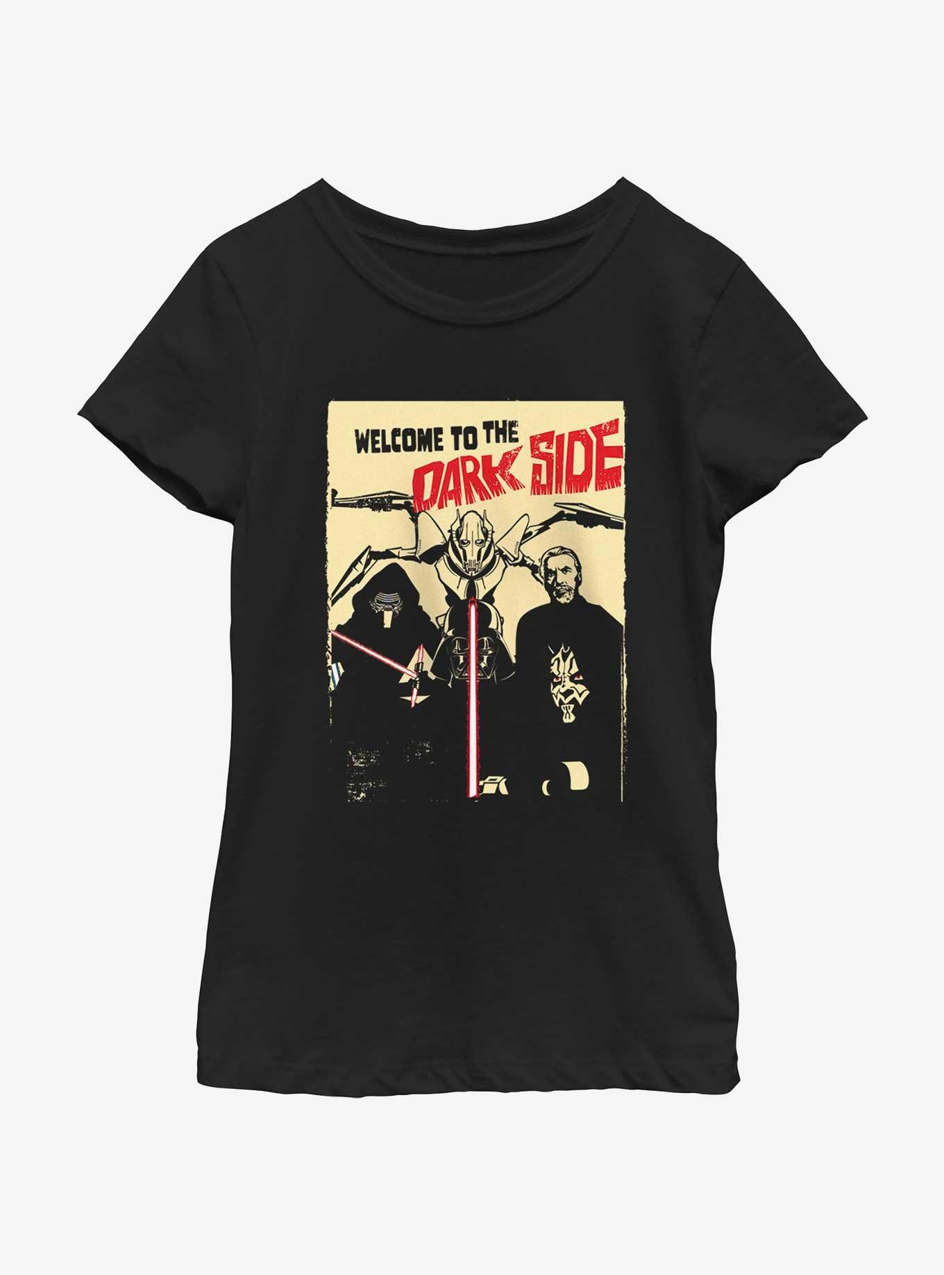 Star Wars Welcome To The Dark Side Retro Poster Youth Girls T-Shirt, , hi-res