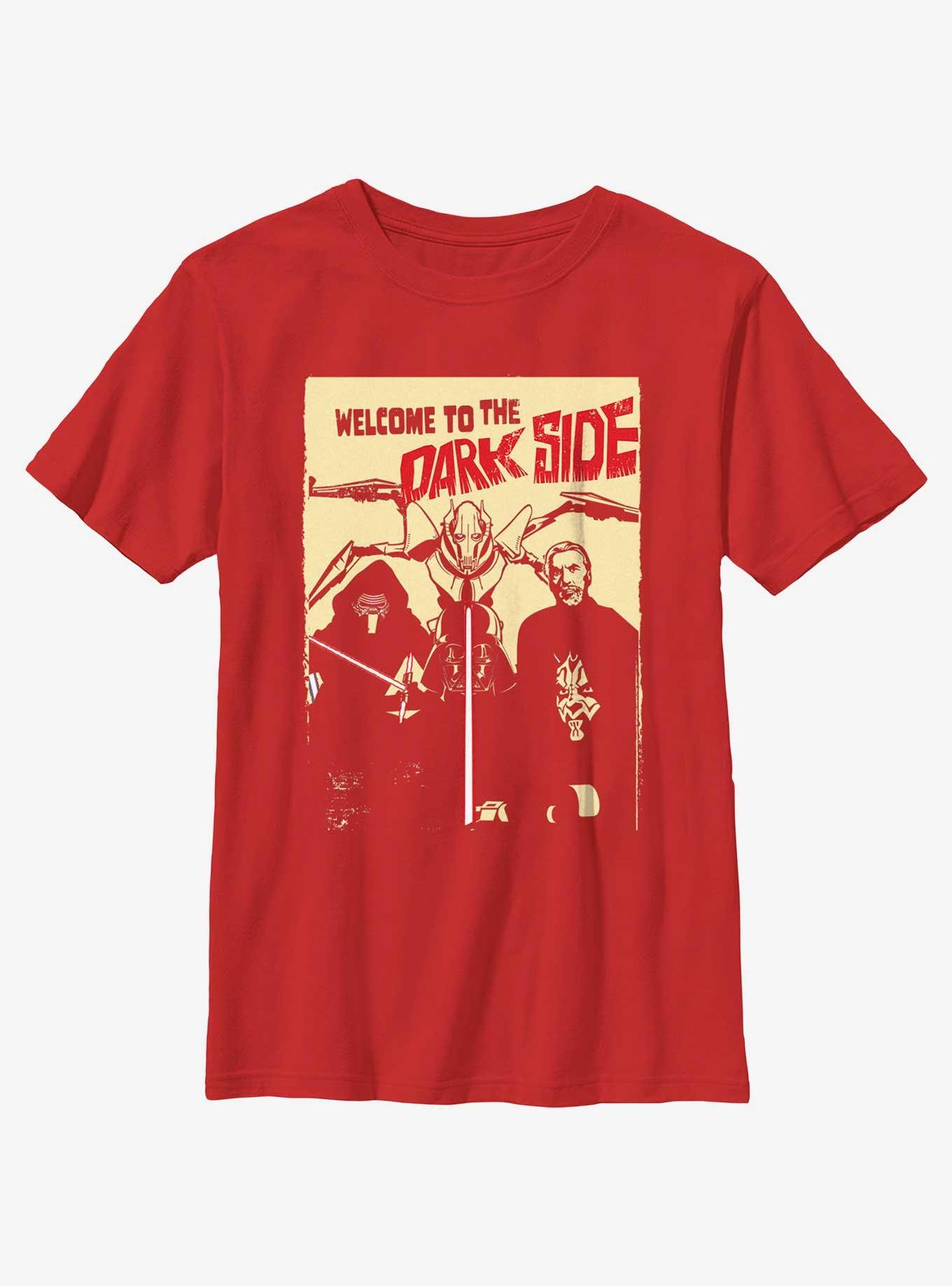 Star Wars Welcome To The Dark Side Retro Poster Youth T-Shirt, BLACK, hi-res