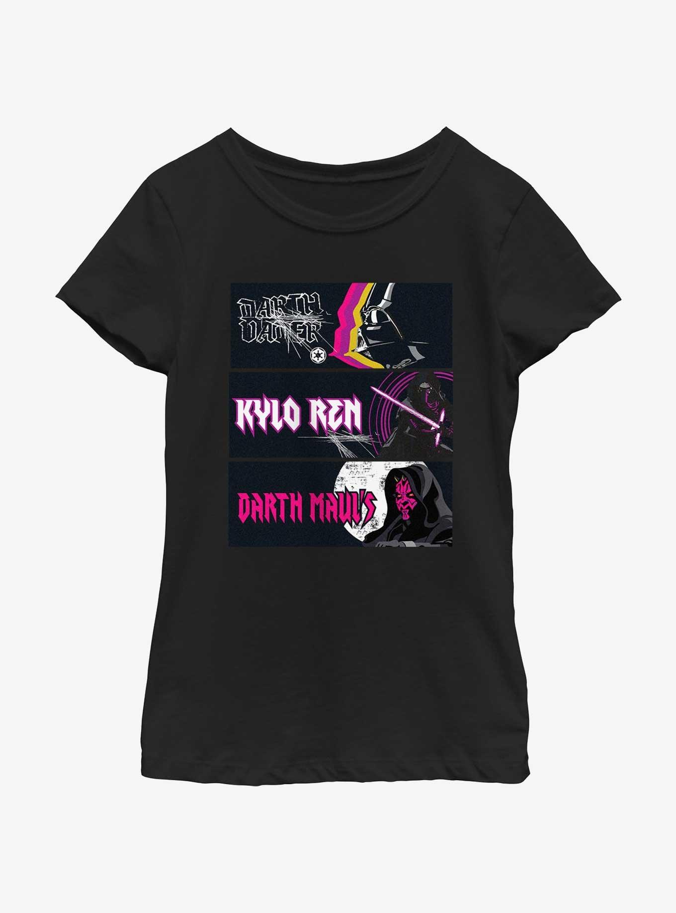 Star Wars Dark Side Character Panels Youth Girls T-Shirt, BLACK, hi-res