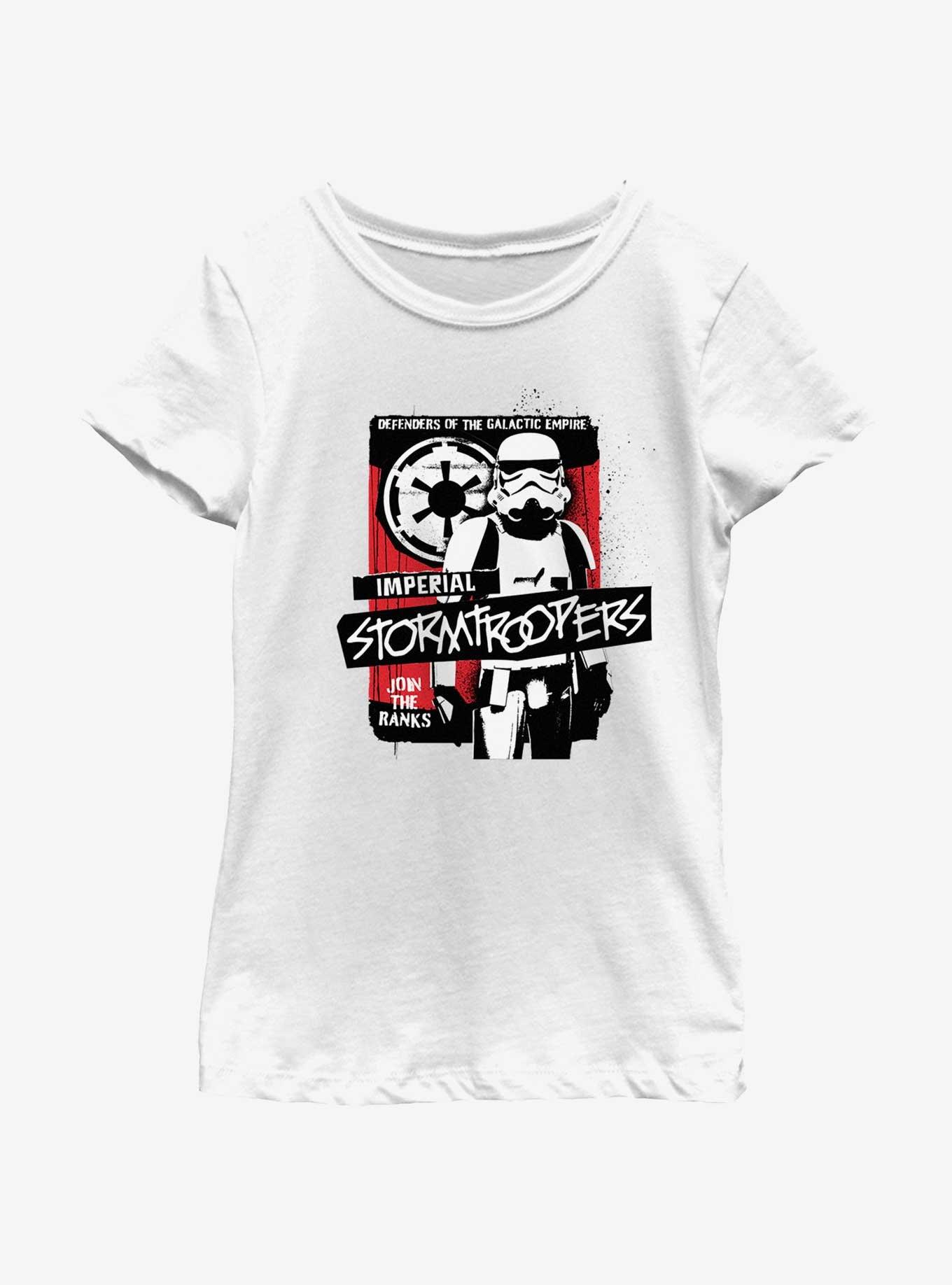 Star Wars Imperial Stormtroopers Graffiti Youth Girls T-Shirt, WHITE, hi-res