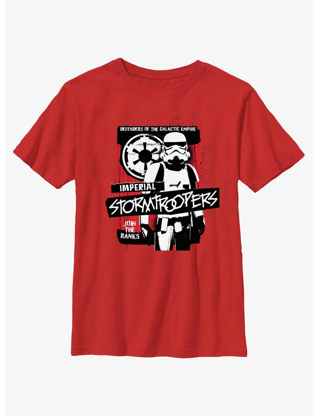 Star Wars Imperial Stormtroopers Graffiti Youth T-Shirt, RED, hi-res