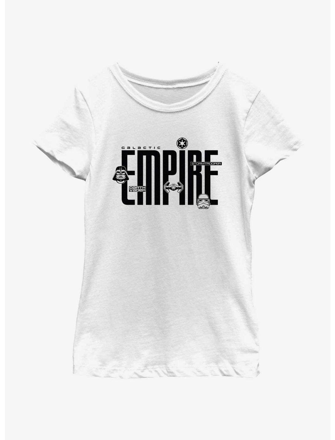 Star Wars Galactic Empire Logo Icons Youth Girls T-Shirt, WHITE, hi-res