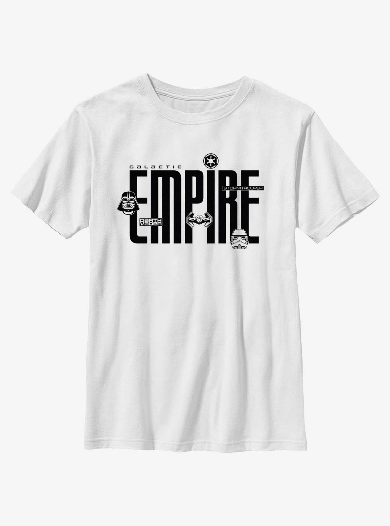 Star Wars Galactic Empire Logo Icons Youth T-Shirt, WHITE, hi-res