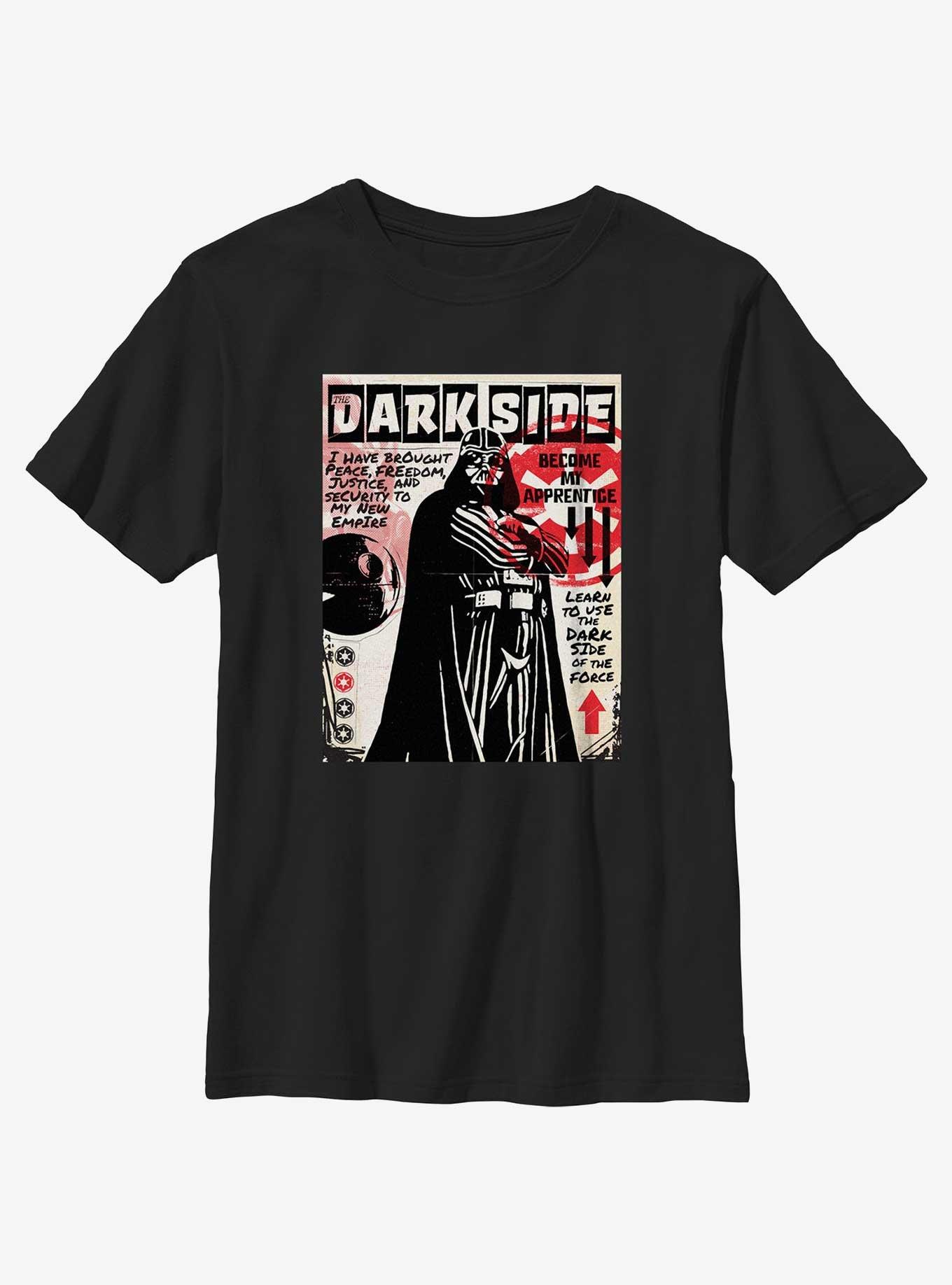 Star Wars Dark Side Zine Cover Youth T-Shirt, BLACK, hi-res