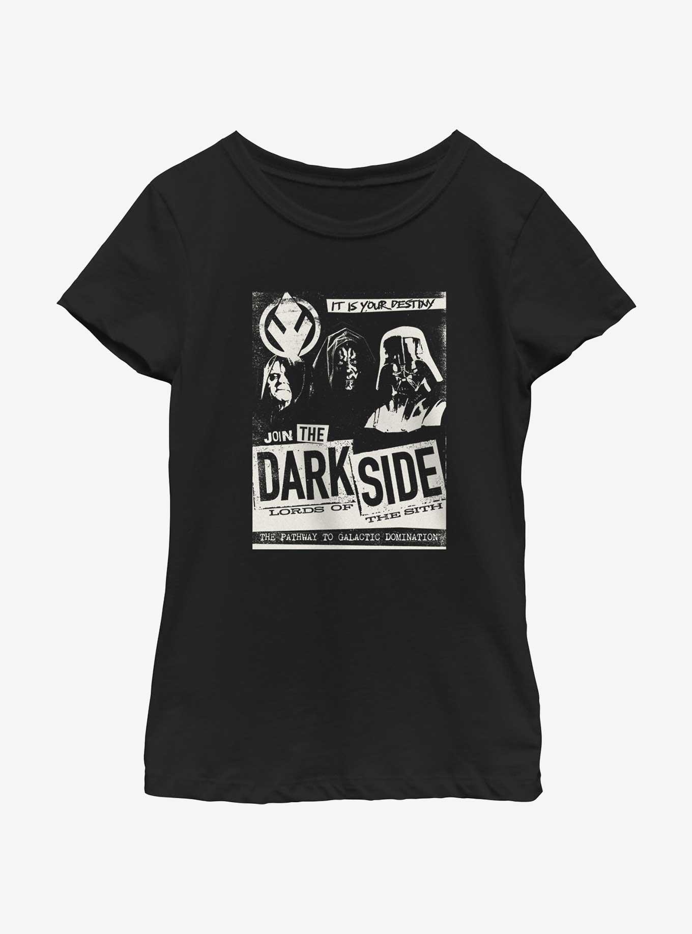 Star Wars Join The Dark Side Poster Youth Girls T-Shirt, , hi-res