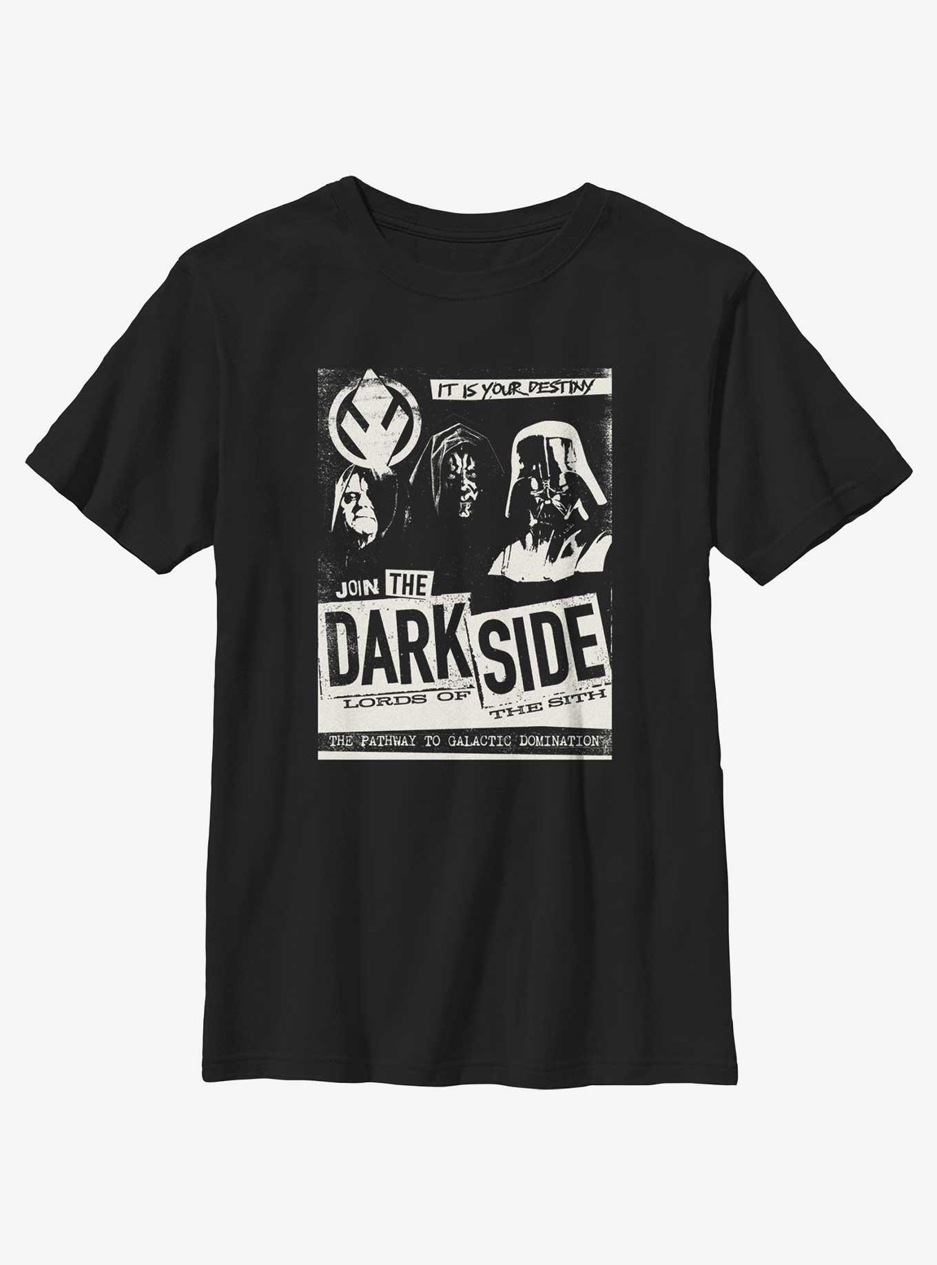 Star Wars Join The Dark Side Poster Youth T-Shirt, BLACK, hi-res