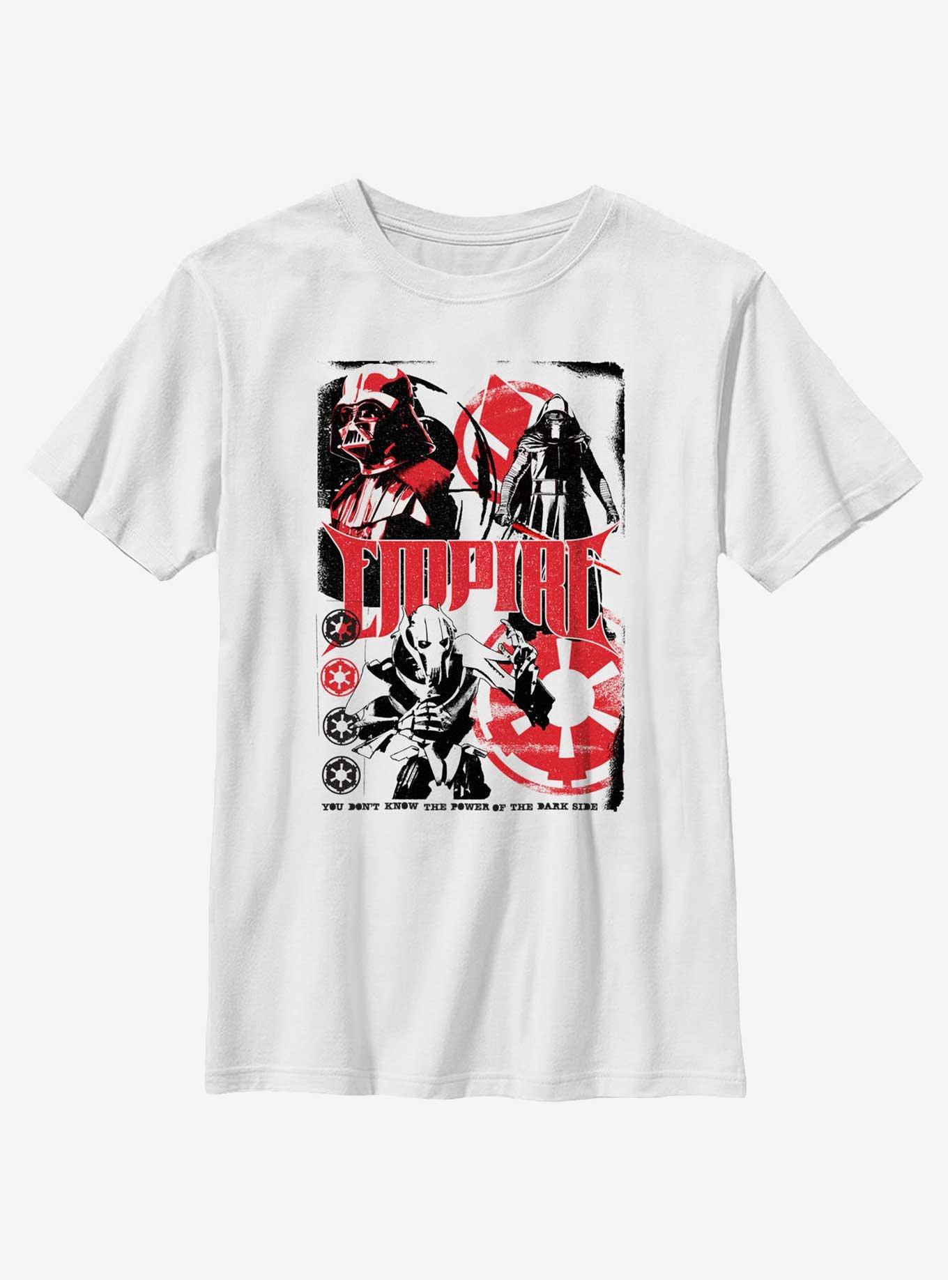 Star Wars The Dark Side Empire Collage Poster Youth T-Shirt, WHITE, hi-res