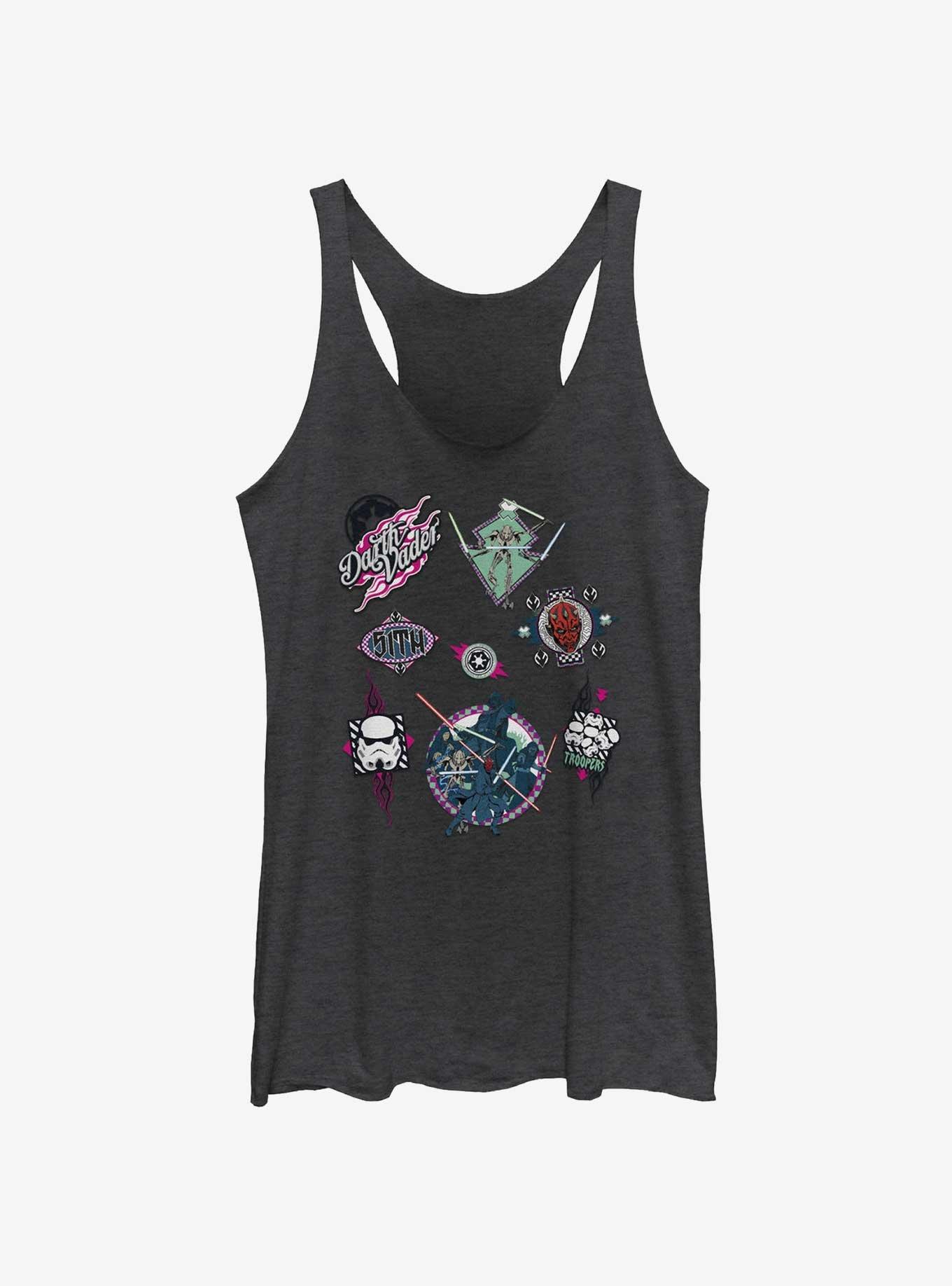 Star Wars The Dark Side Patches Style  Womens Tank Top, BLK HTR, hi-res