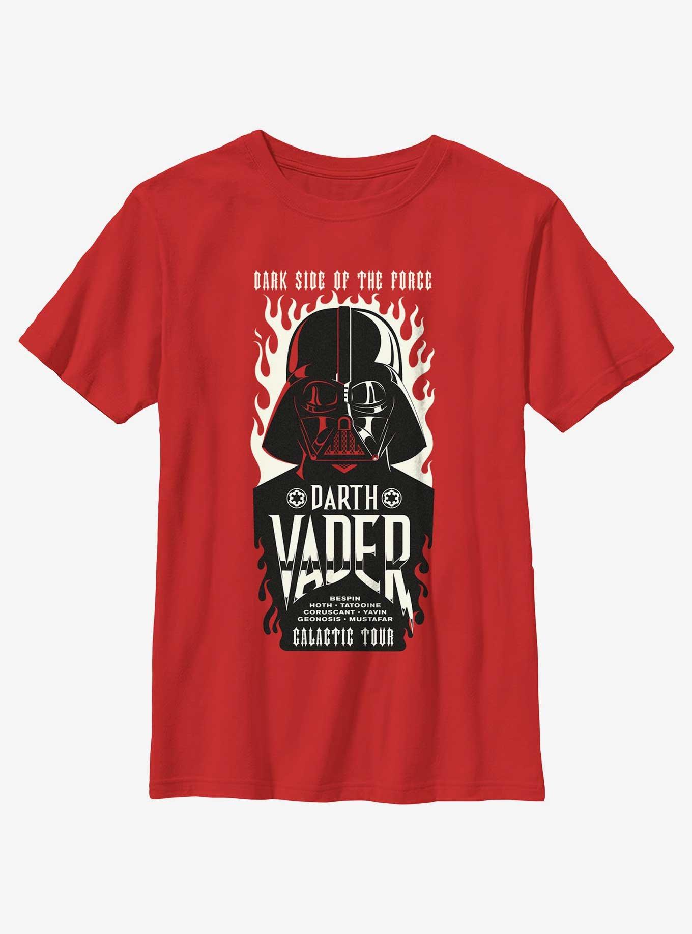 Star Wars Darth Vader Galactic Tour Flames Poster Youth T-Shirt, , hi-res