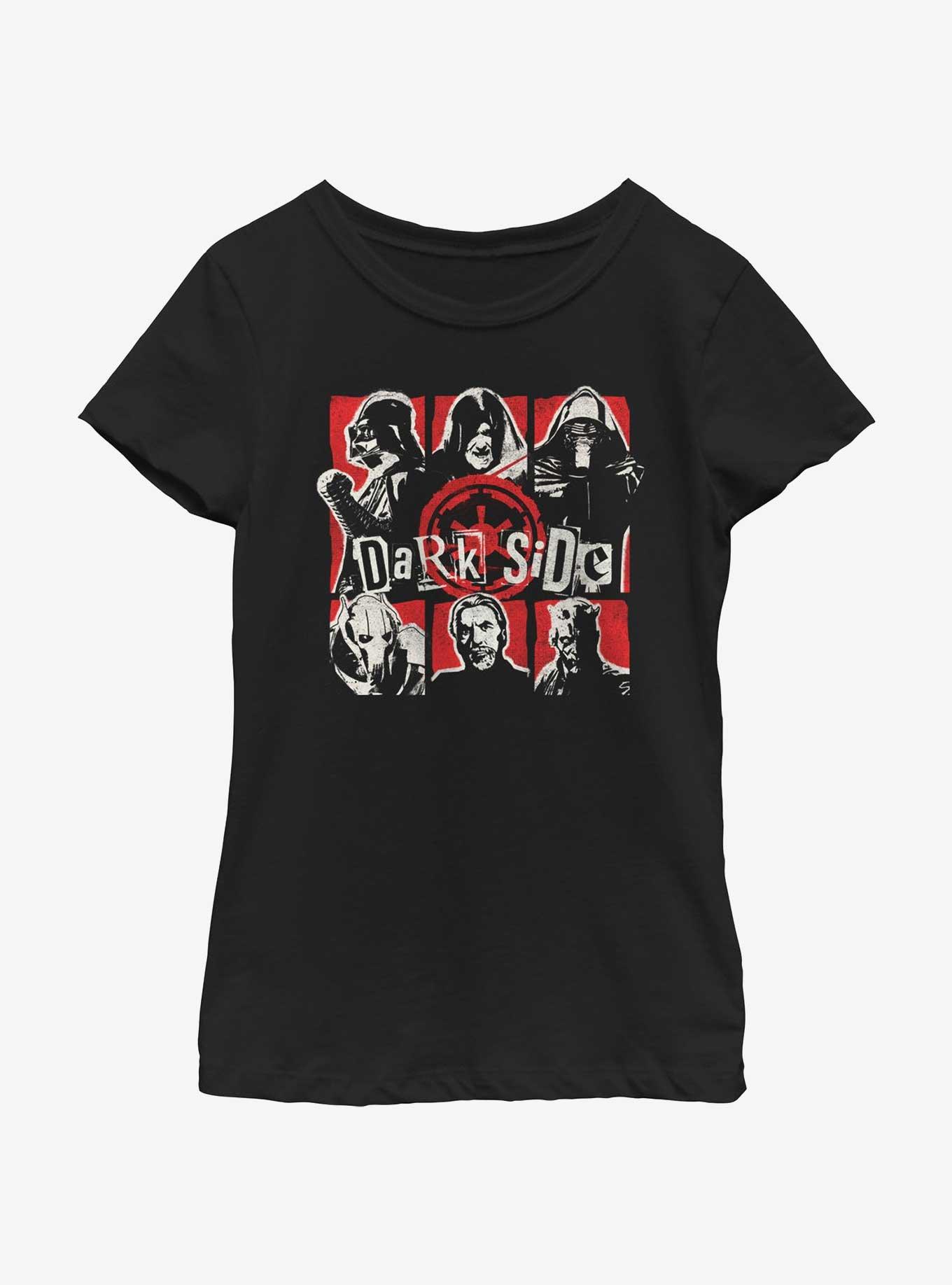 Star Wars Dark Side Grid Youth Girls T-Shirt, BLACK, hi-res