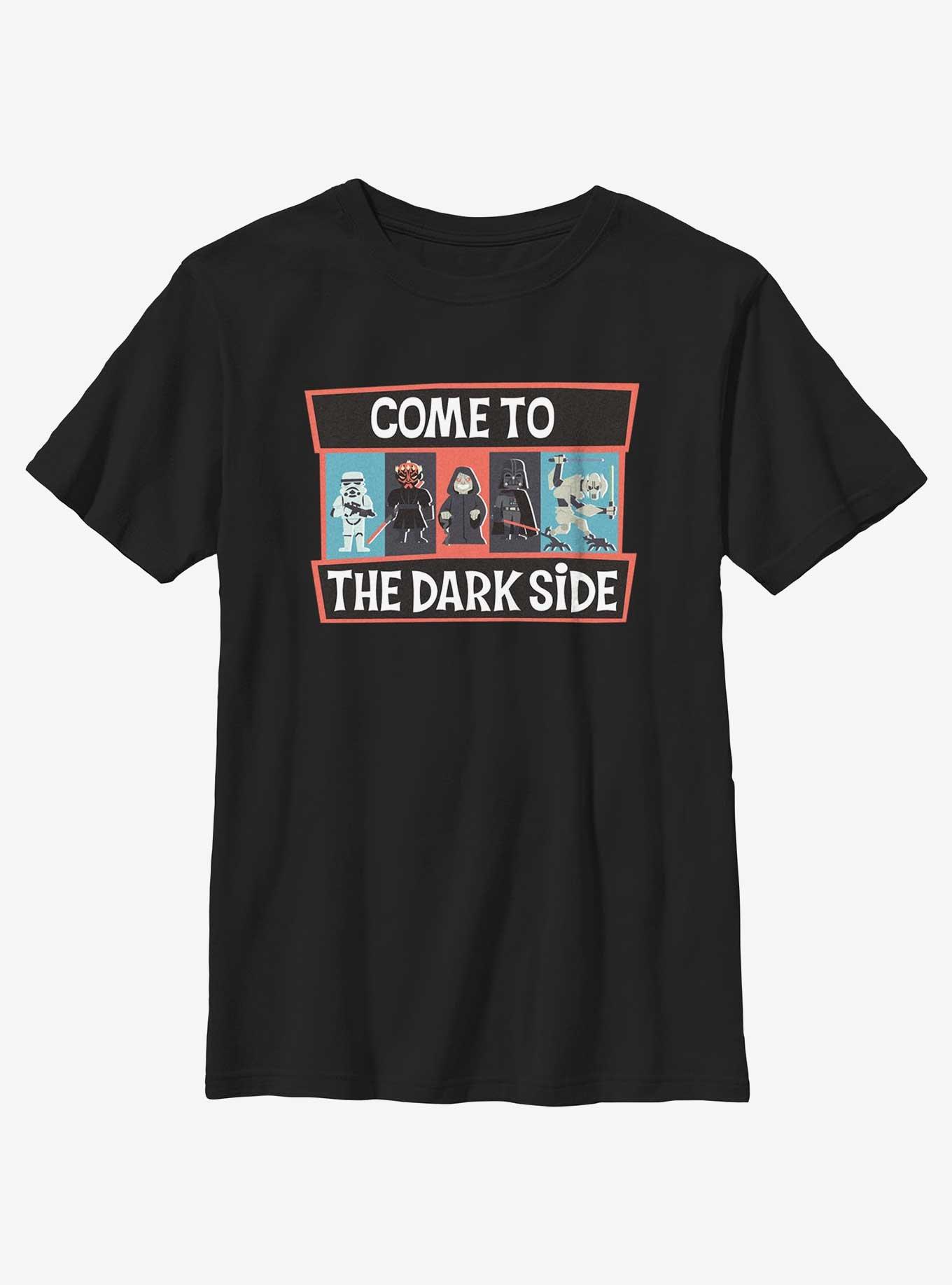 Star Wars Come To Dark Side Animated Style Youth T-Shirt